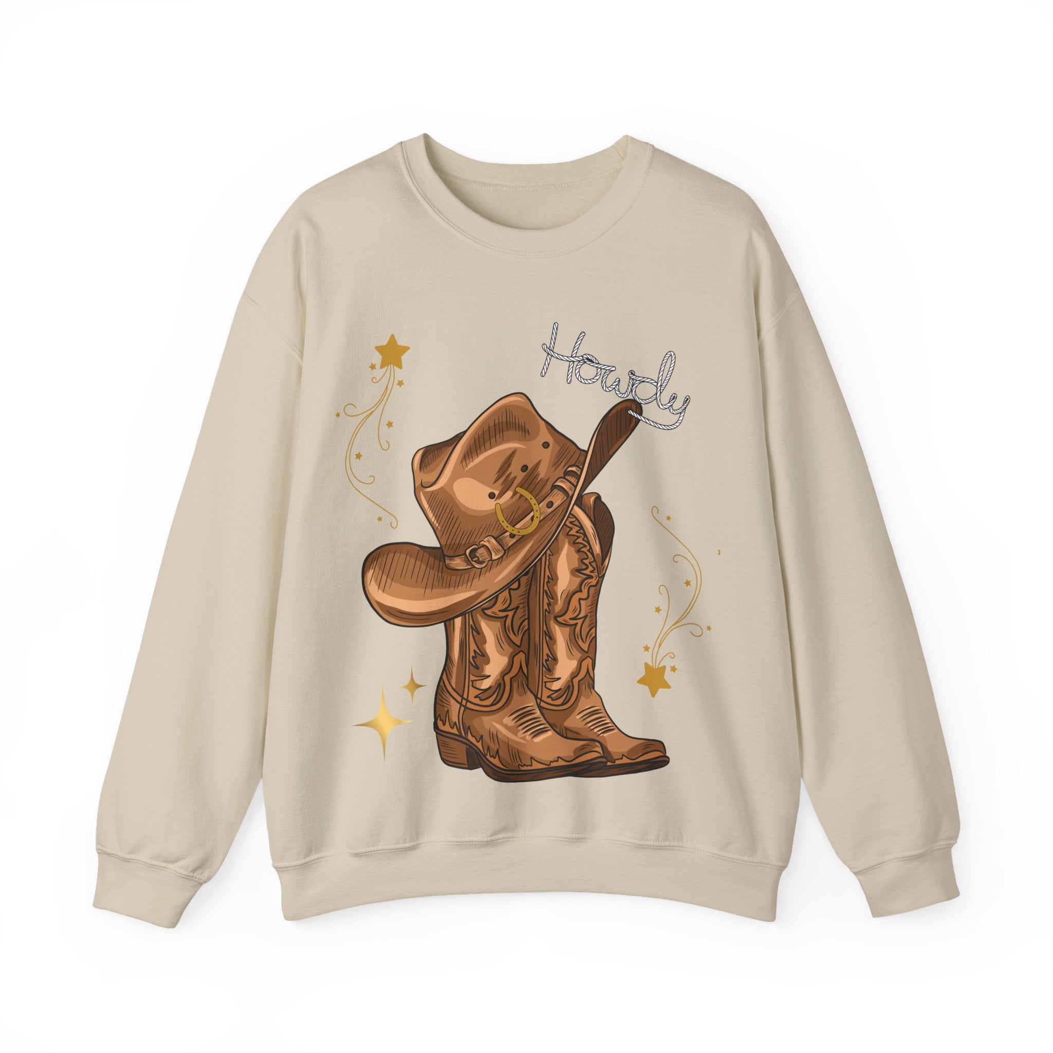 Howdy Cowboy Crewneck Sweatshirt | Unisex Sweatshirt, Western Apparel, Fall Fashion, Gift for Him/Her, Casual Wear