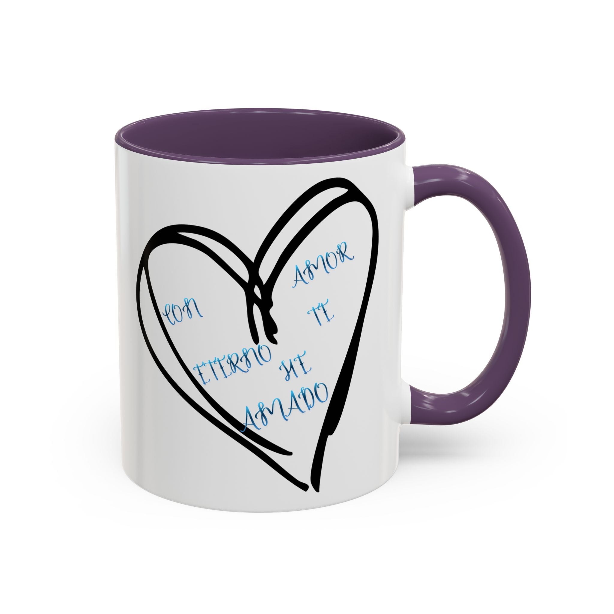 Coffee Mug - Hand-Drawn Heart with Spanish 'Por Amor Te He Amado' Accent