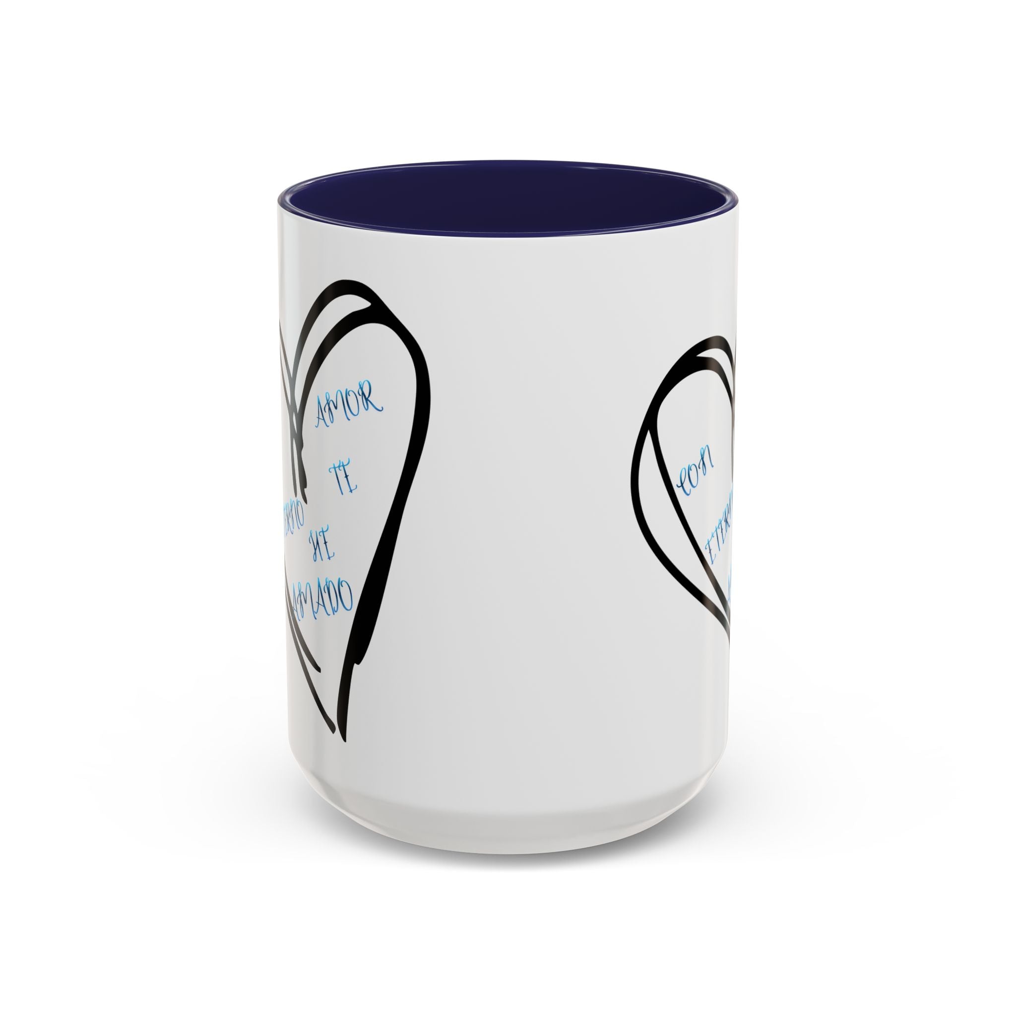 Coffee Mug - Hand-Drawn Heart with Spanish 'Por Amor Te He Amado' Accent