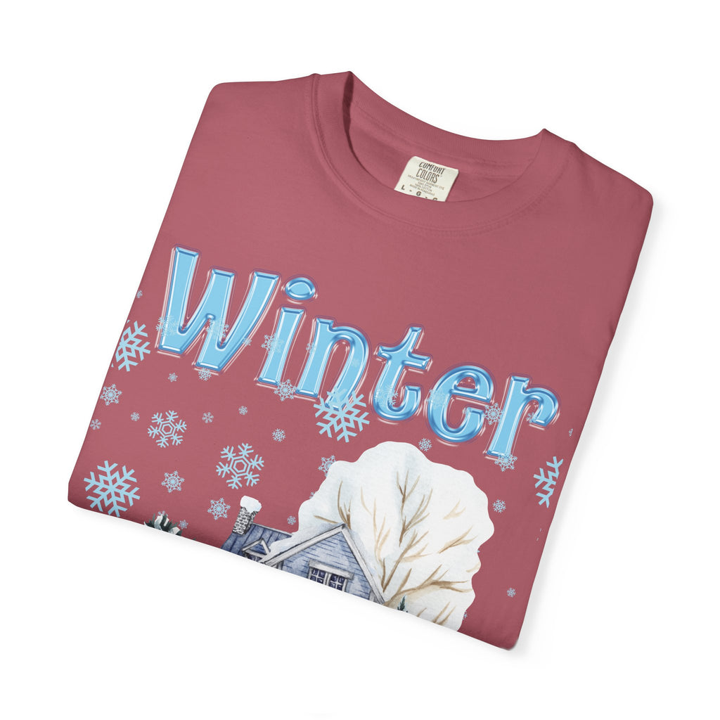 Winter-Themed Unisex Garment-Dyed T-shirt