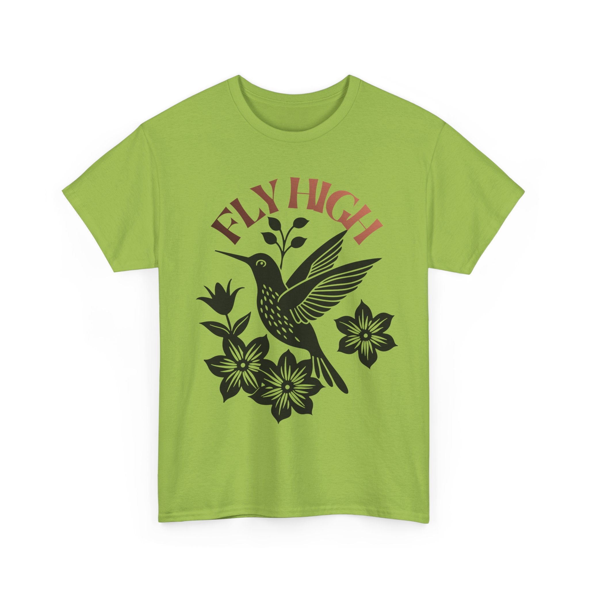 Fly High Hummingbird T-Shirt — Floral Retro Nature Tee