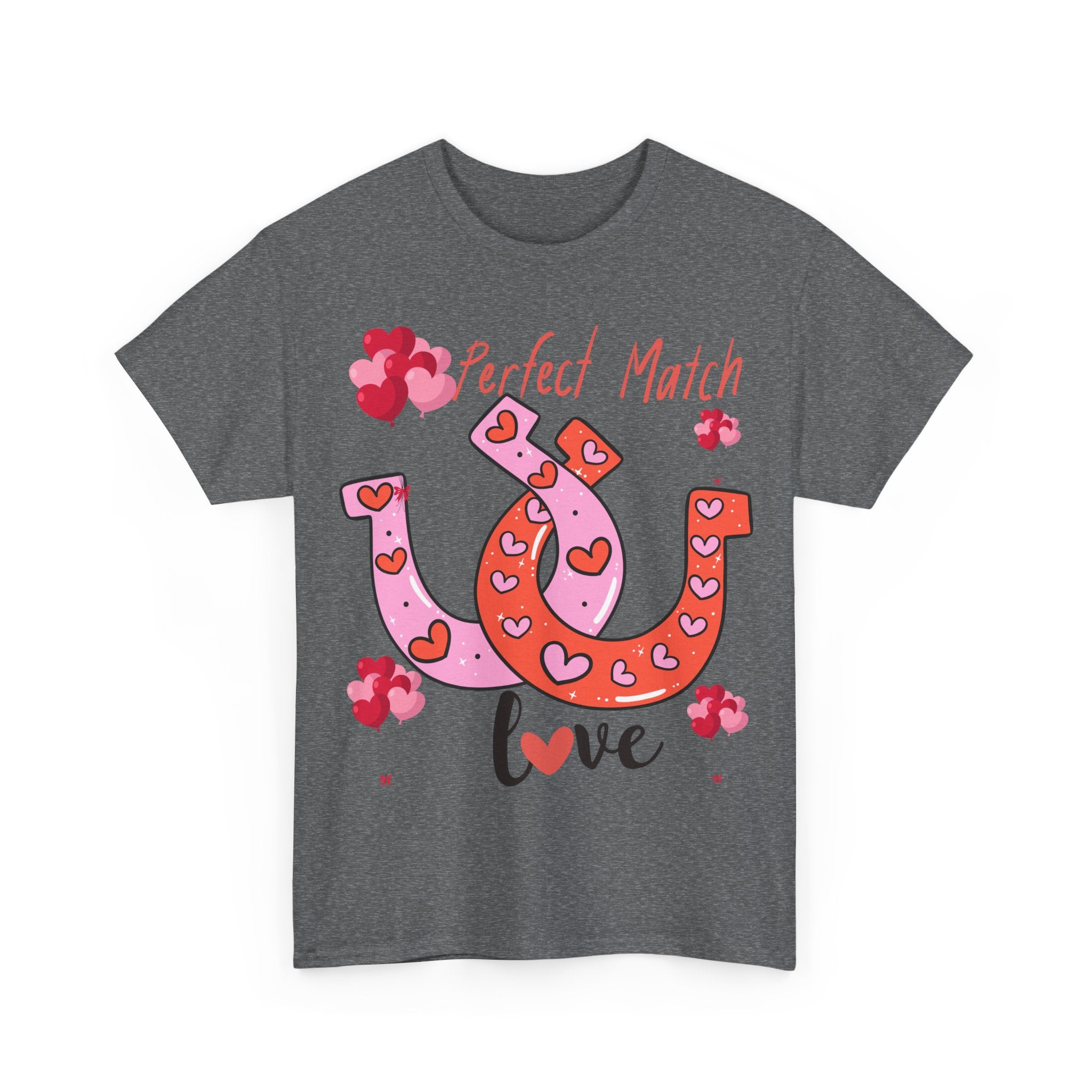 Perfect Match Love T-Shirt — Cute Horseshoe Valentine Tee