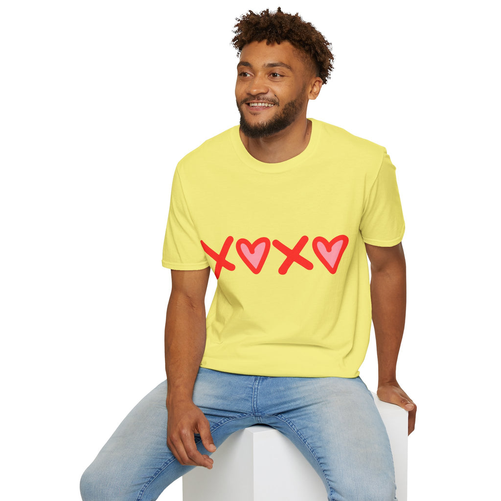 XX Valentine’s Day Tee – Cute Red Heart Hugs & Kisses T-Shirt