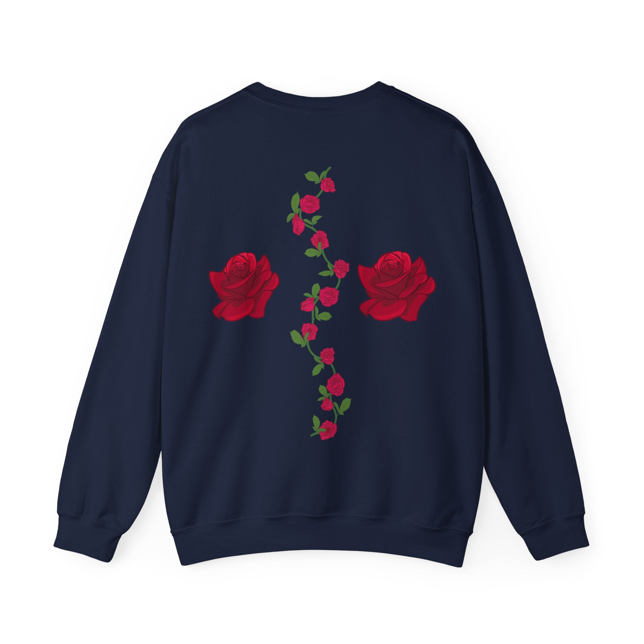 Sweatshirt — Red Rose Crest Back Graphic Crewneck