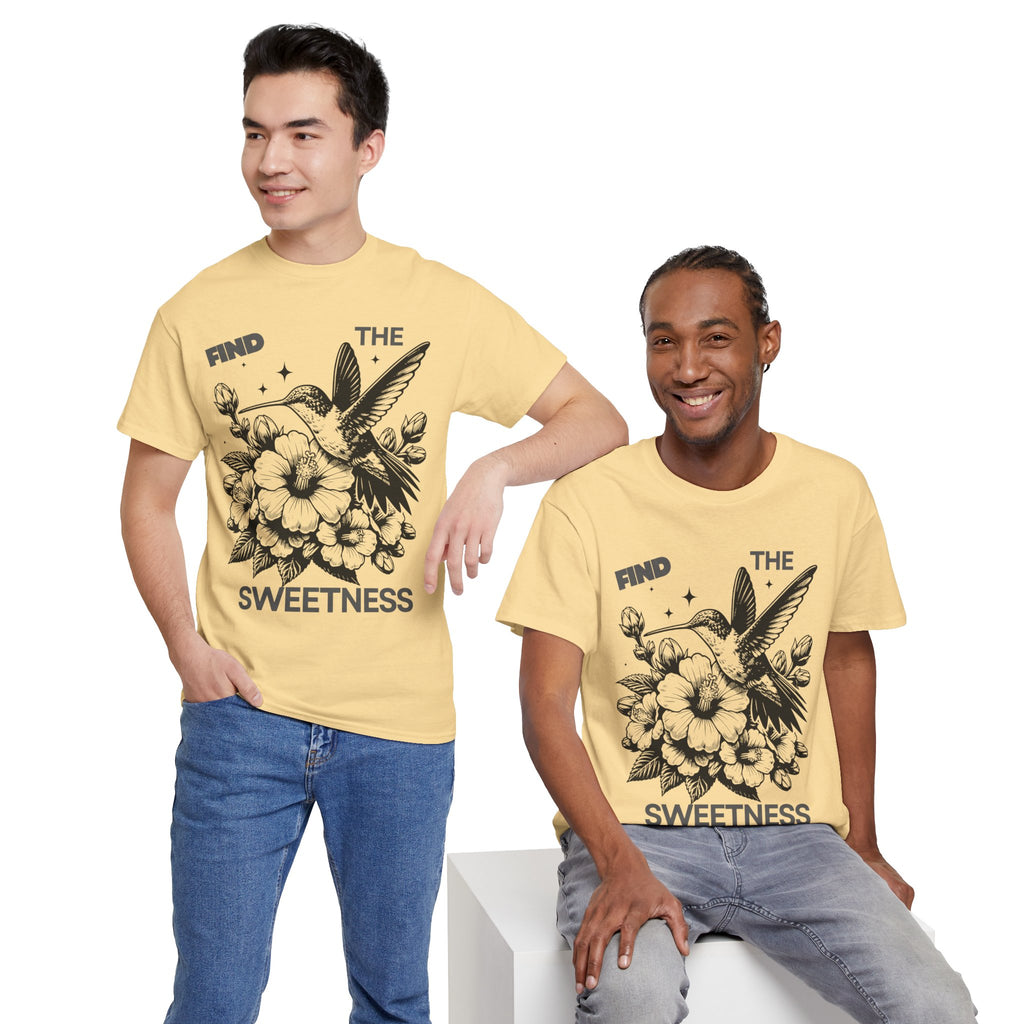 Find The Sweetness Tee — Floral Hummingbird Graphic T-Shirt