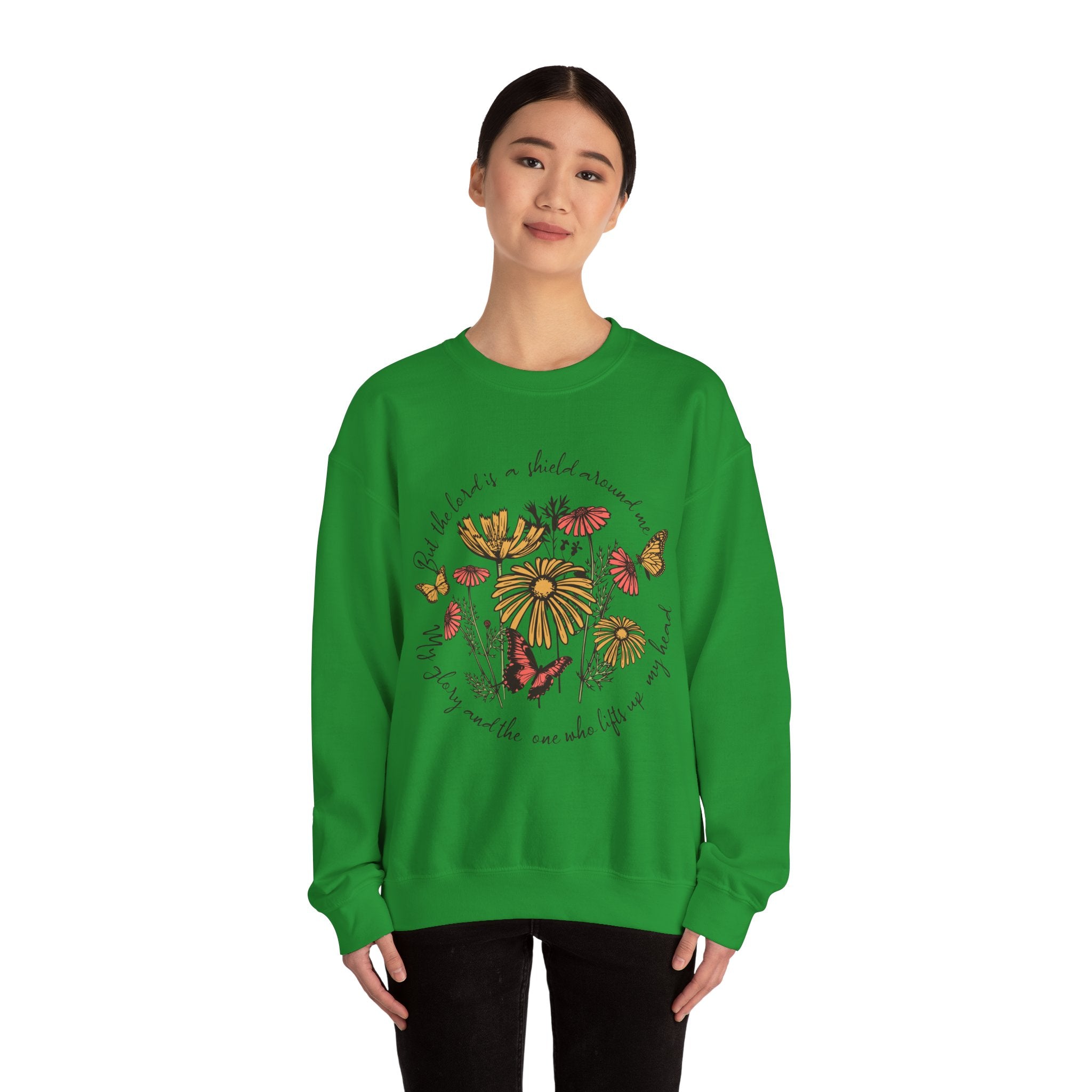 Nature-Inspired Inspirational Sweatshirt for All Seasons, Motivational Gift for Her, Floral Crewneck, Comfortable Everyday Wear, [...]