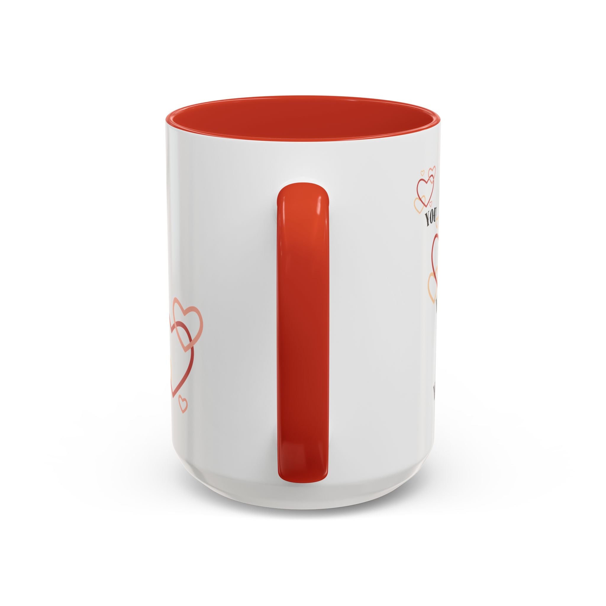 Love You Accent Coffee Mug, Valentine's Day Gift, Heart Mug, Cute Coffee Cup, Romantic Beverage Container