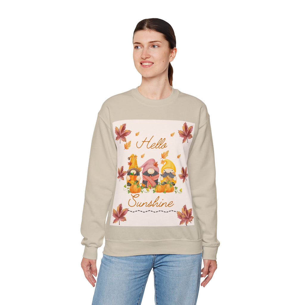 Hello Sunshine Fall Crewneck Sweatshirt, Cozy Autumn Apparel, Unisex Sweatshirt, Perfect for Thanksgiving, Gift for Nature Lovers