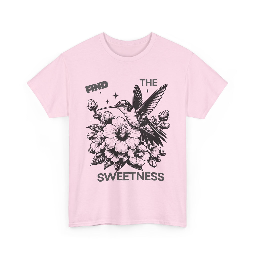 Find The Sweetness Tee — Floral Hummingbird Graphic T-Shirt