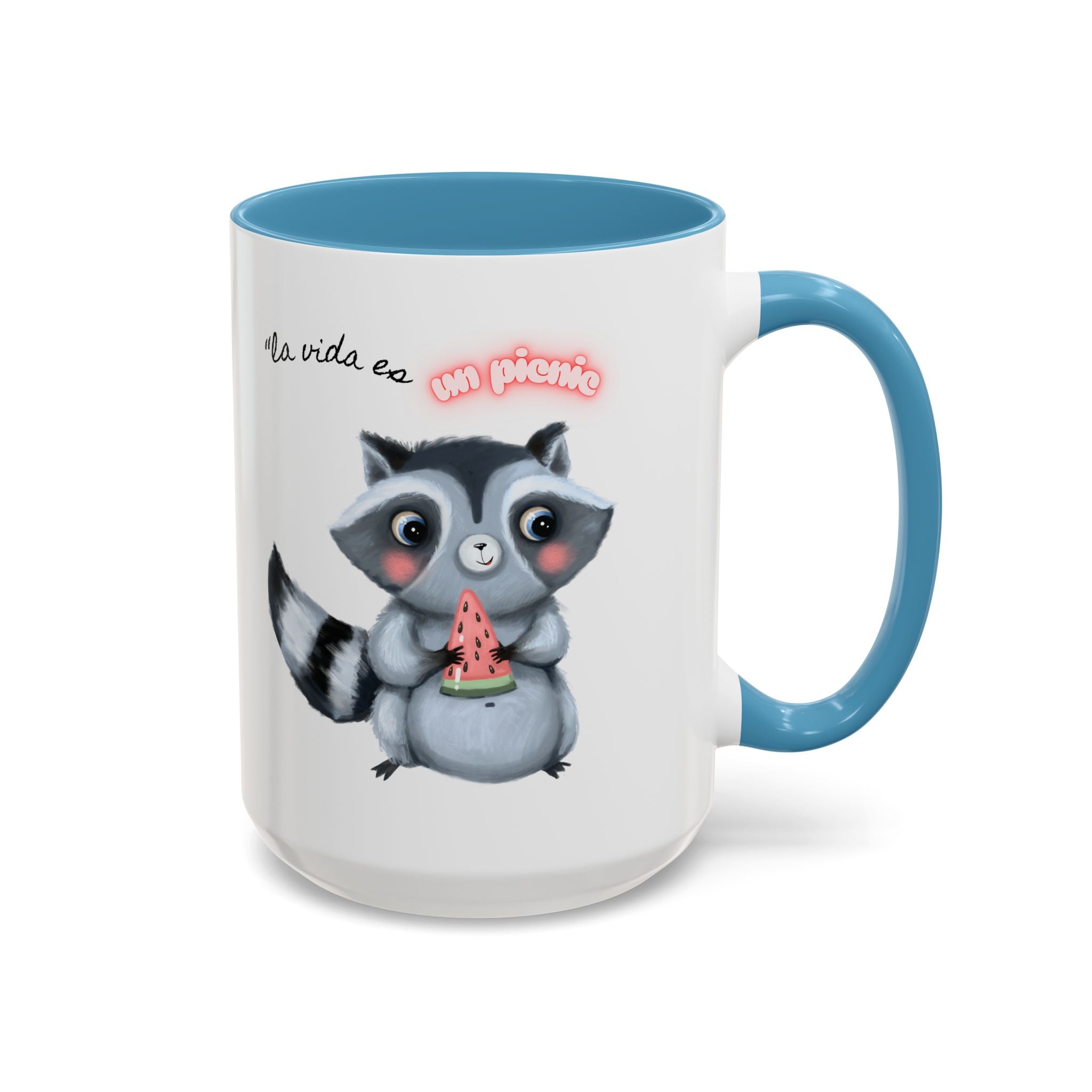 Raccoon-Themed Accent Coffee Mug | Cute Animal Mug for Home, Gift for Coffee Lovers, Nature Lovers, Birthday, Celebrate Life
