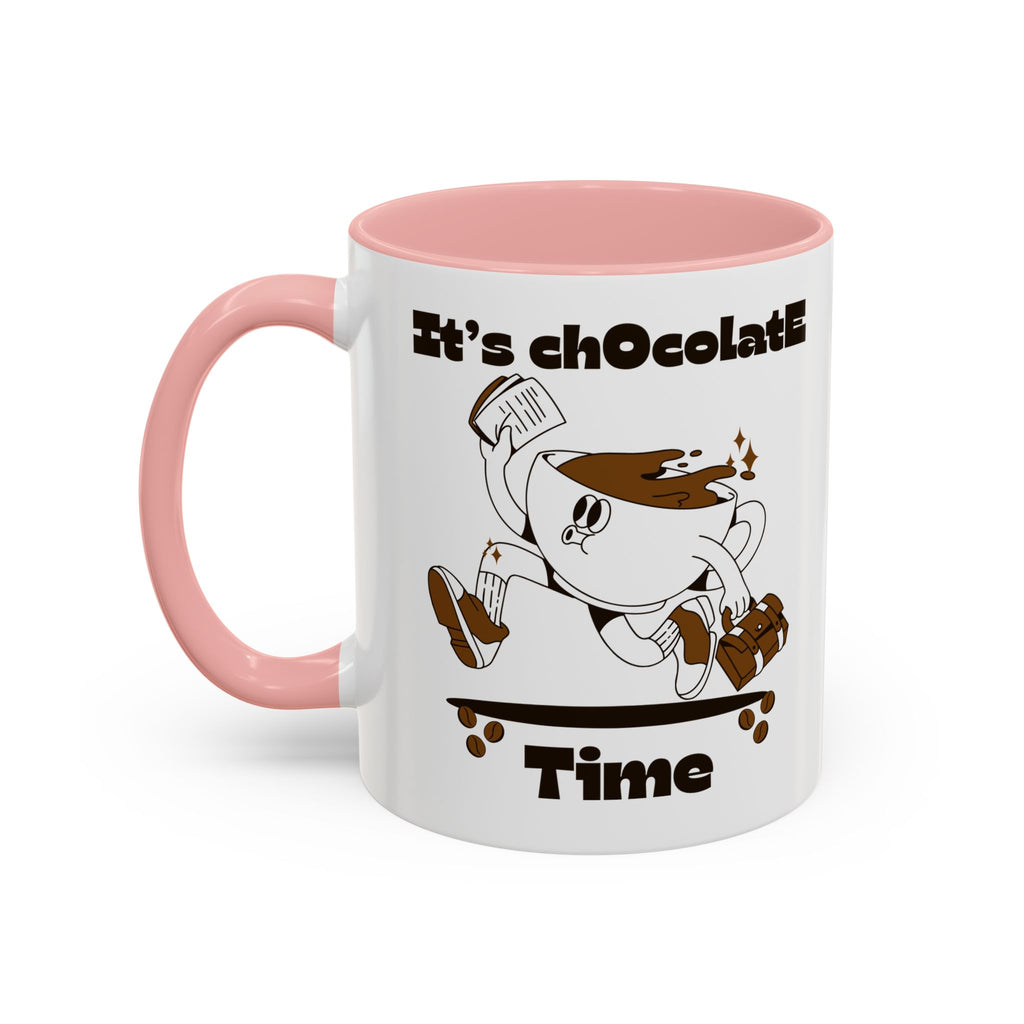 Chocolate Time Coffee Mug, Skateboard Mug, Gift for Coffee Lovers, Fun Mug for Hot Cocoa, Unique Mug for Birthdays, Cute Kitchen Decor