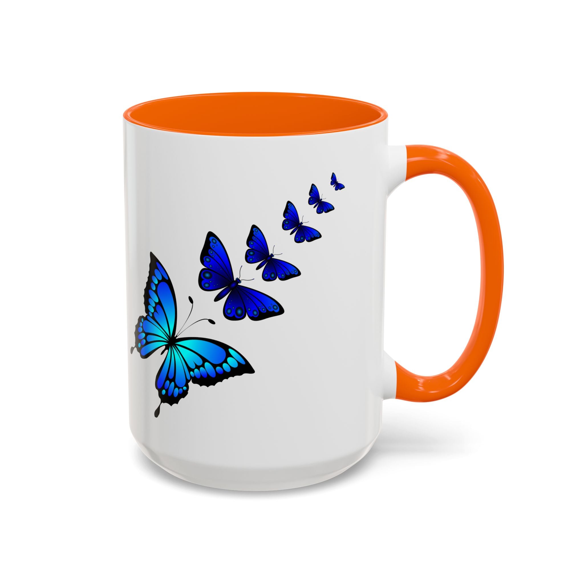 Butterfly Accent Coffee Mug | Colorful Butterfly Design | Perfect Gift for Nature Lovers | Home & Office Decor | 11oz & 15oz