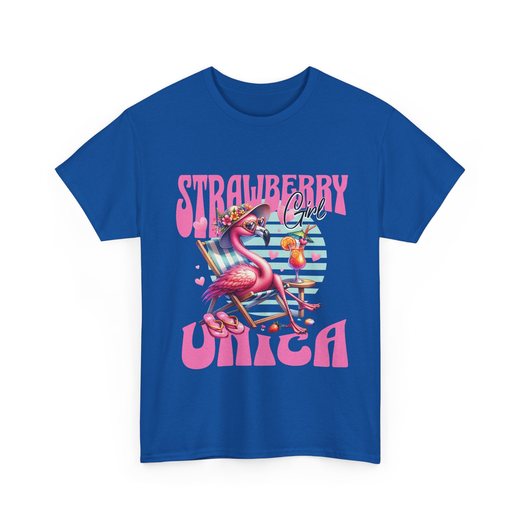 Strawberry Girl Unisex Heavy Cotton Tee - Summer Vibes T-Shirt