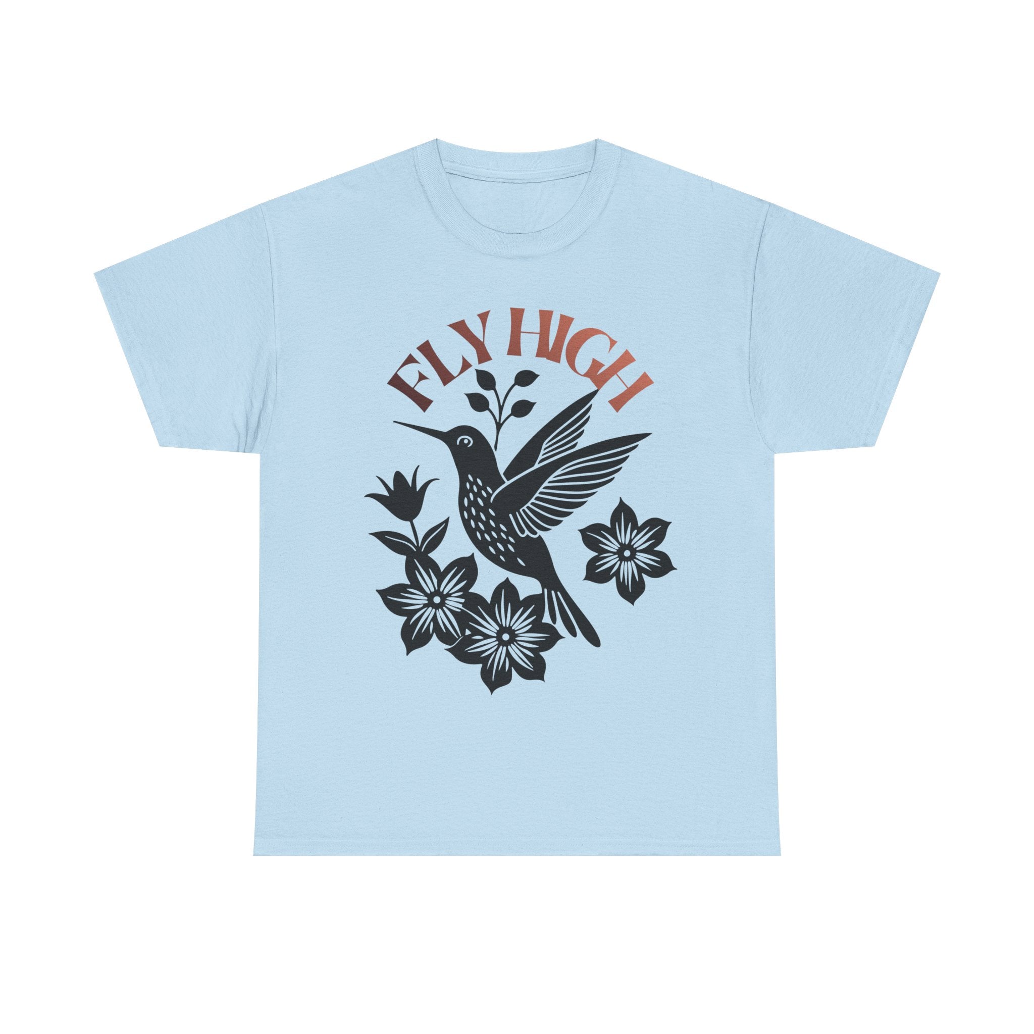 Fly High Hummingbird T-Shirt — Floral Retro Nature Tee