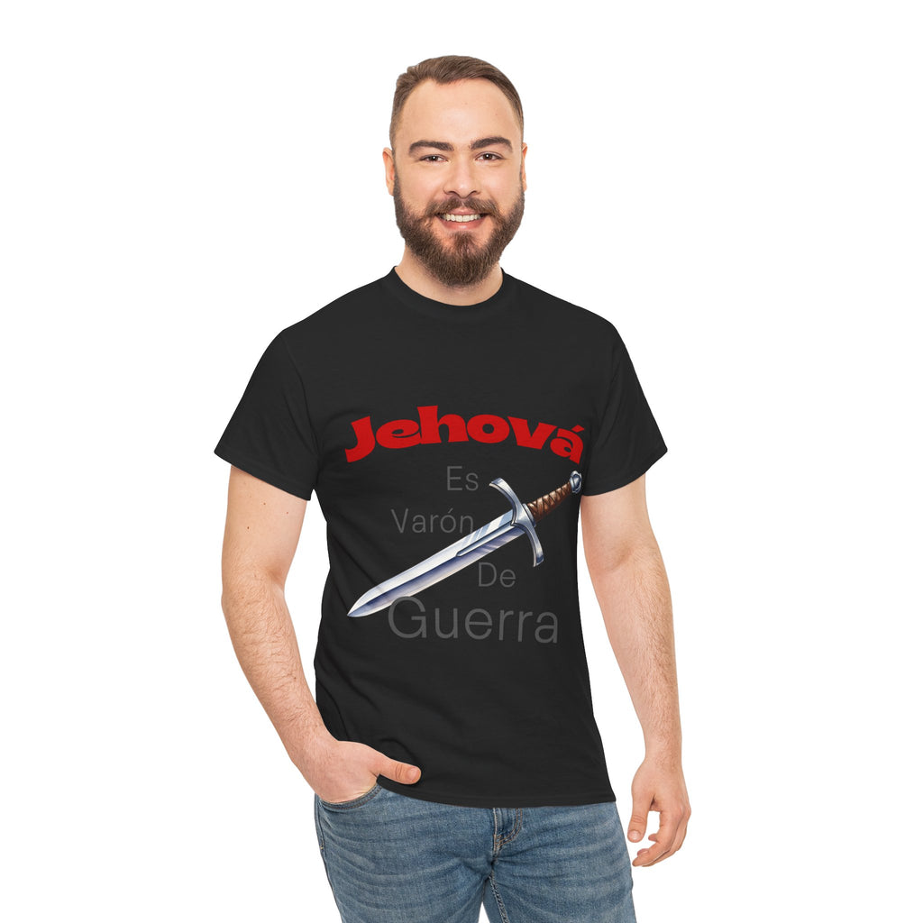 Jehová Es Varón De Guerra T-Shirt — Spanish Christian Sword Design