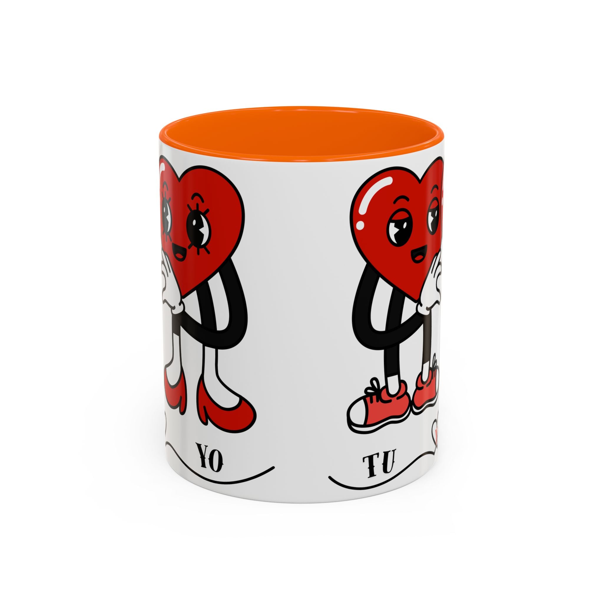 Valentine Heart Couple Coffee Mug – "Tu y Yo" Cute Romantic Accent Mug