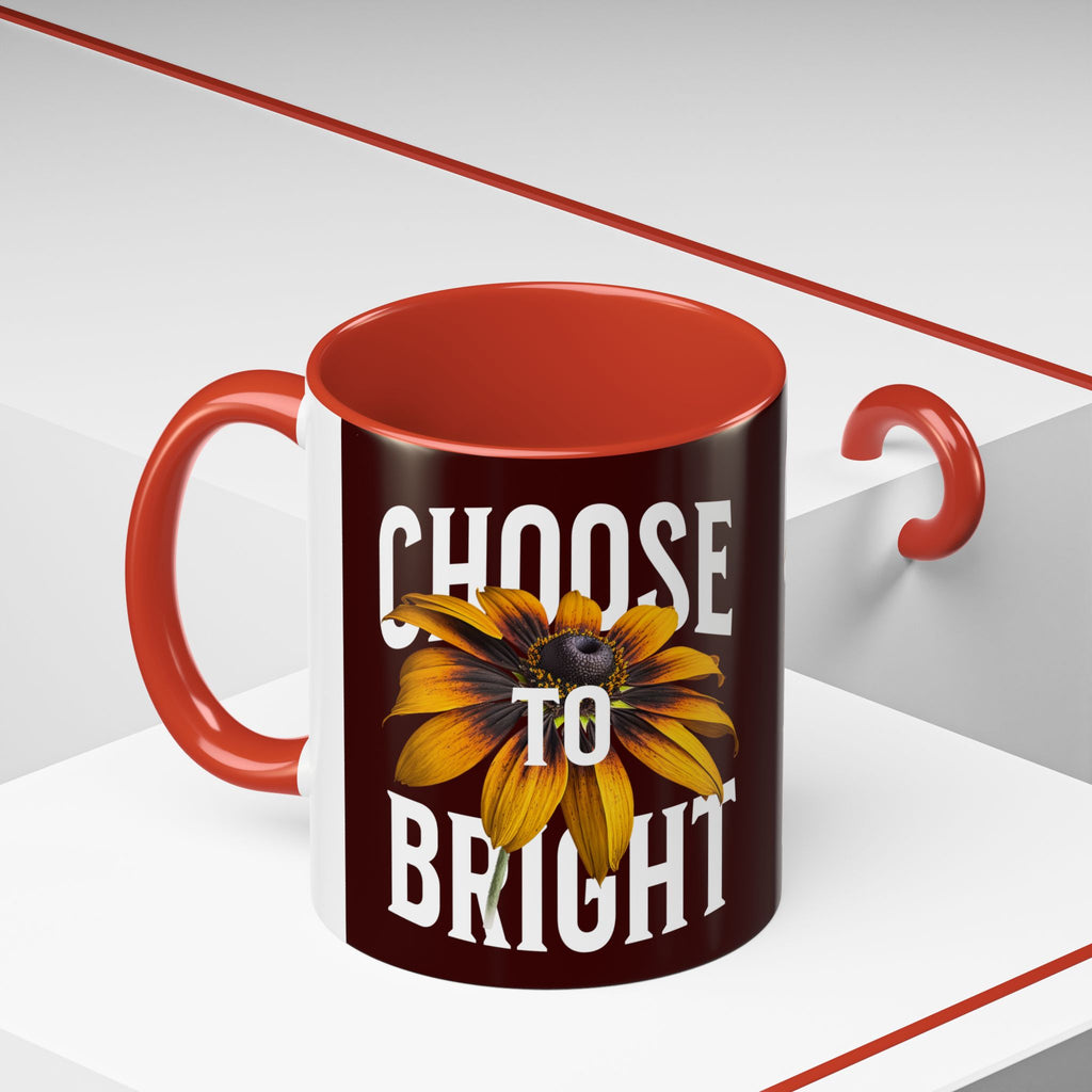 Choose to Be Bright Coffee Mug — Sunflower Accent Ceramic Mug (11/15oz)