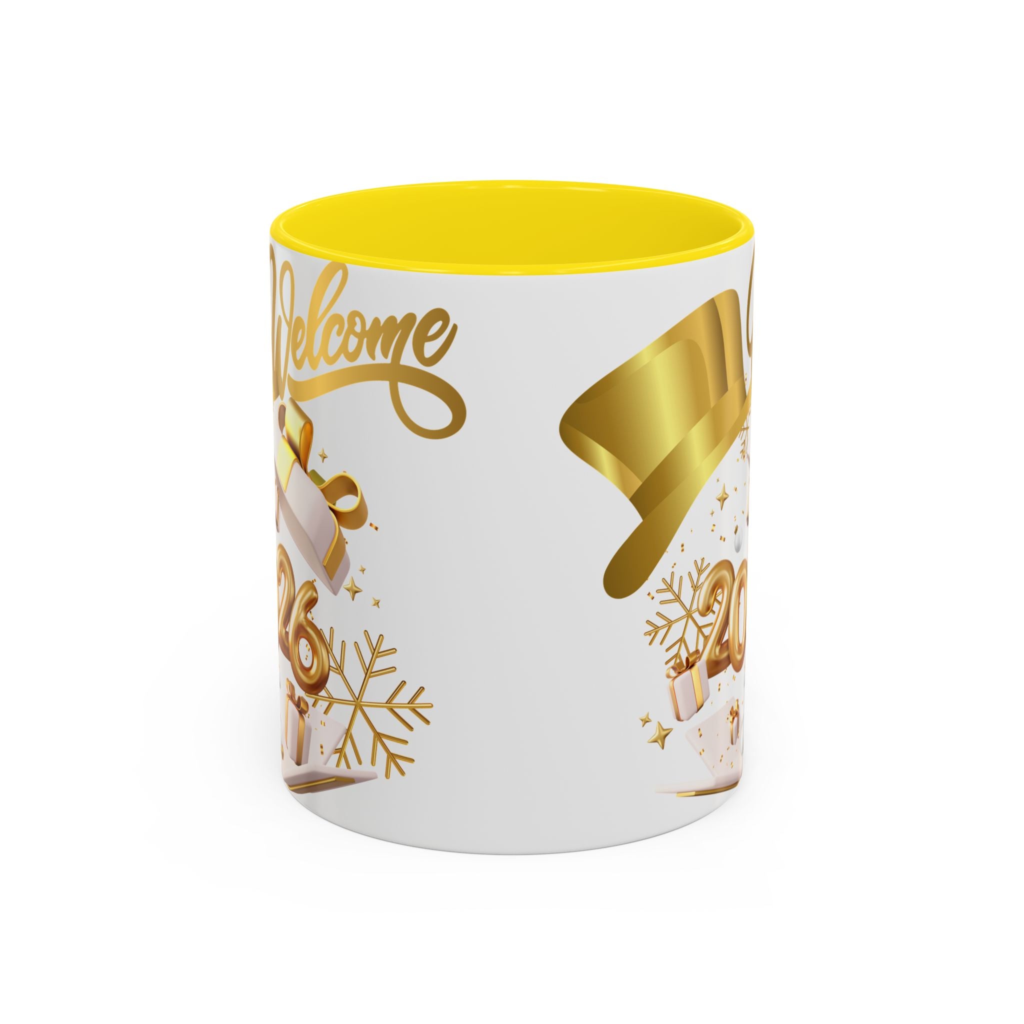 2026 New Year Coffee Mug — "Welcome 2026" Gold Celebration Accent Mug