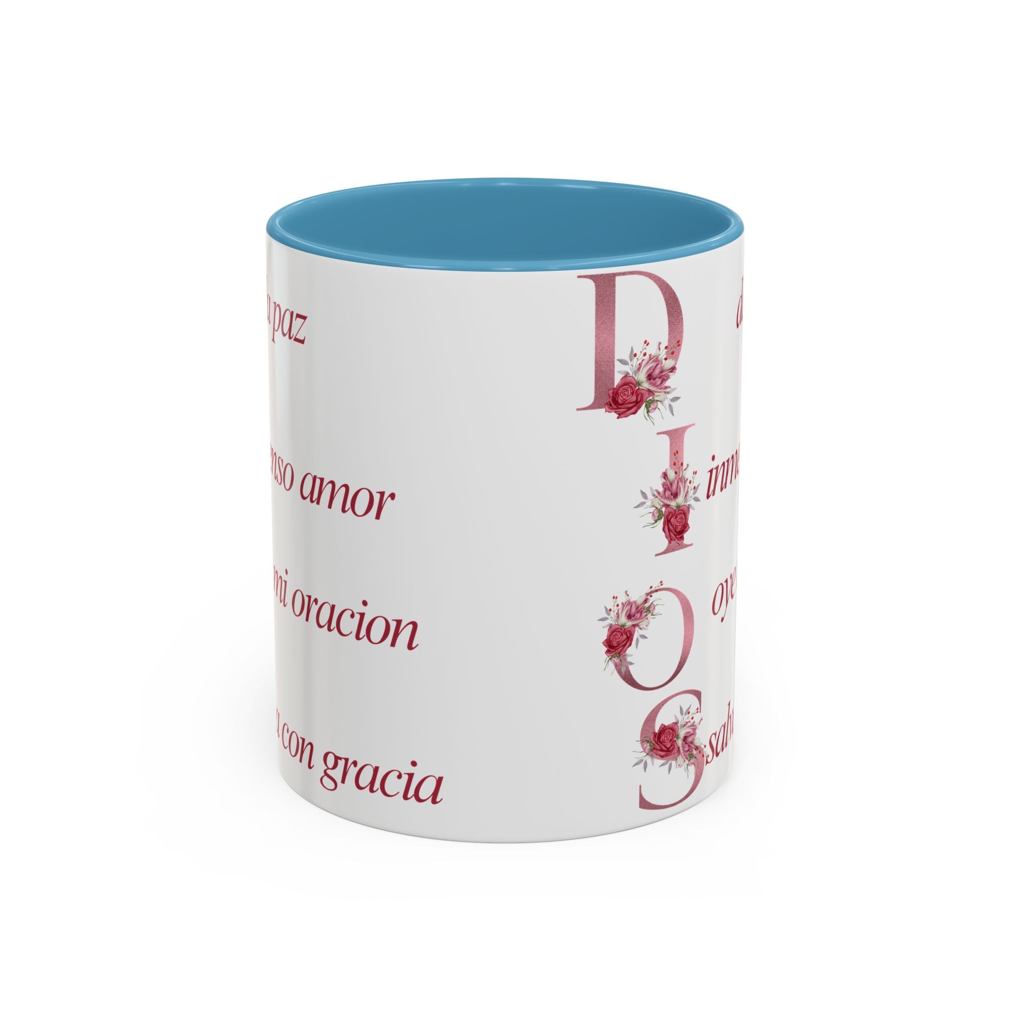 Inspirational Accent Coffee Mug with Floral Design - 11/15oz