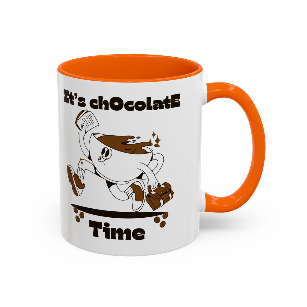 Chocolate Time Coffee Mug, Skateboard Mug, Gift for Coffee Lovers, Fun Mug for Hot Cocoa, Unique Mug for Birthdays, Cute Kitchen Decor