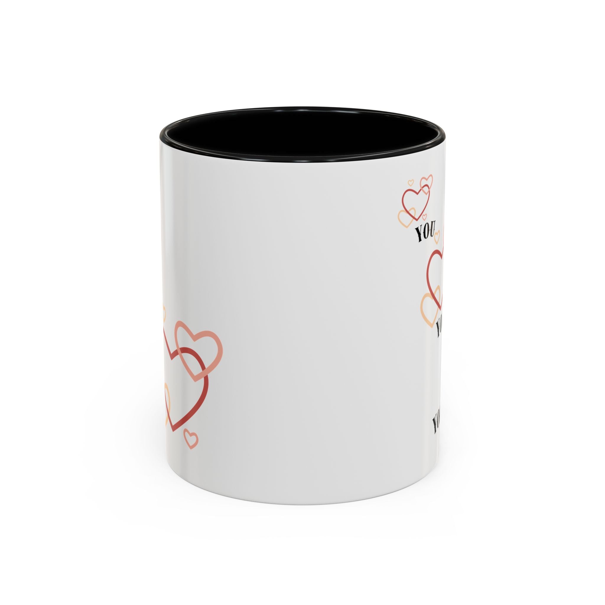 Love You Accent Coffee Mug, Valentine's Day Gift, Heart Mug, Cute Coffee Cup, Romantic Beverage Container