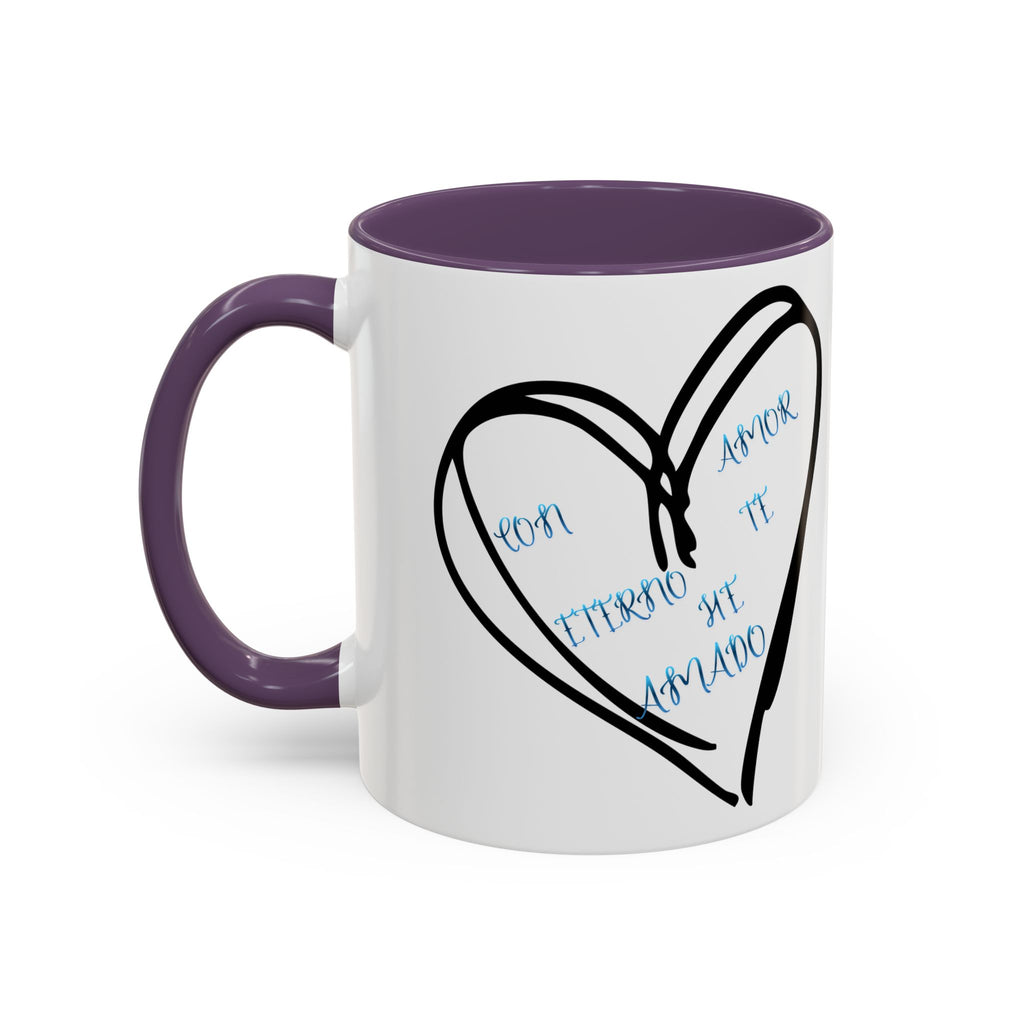 Coffee Mug - Hand-Drawn Heart with Spanish 'Por Amor Te He Amado' Accent