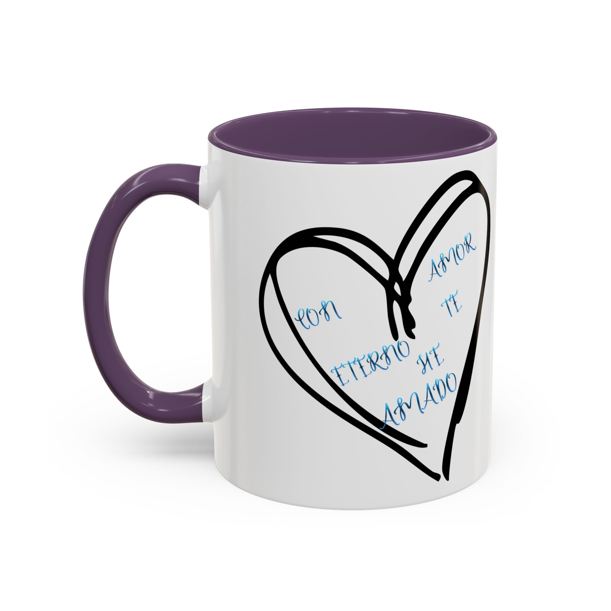 Coffee Mug - Hand-Drawn Heart with Spanish 'Por Amor Te He Amado' Accent