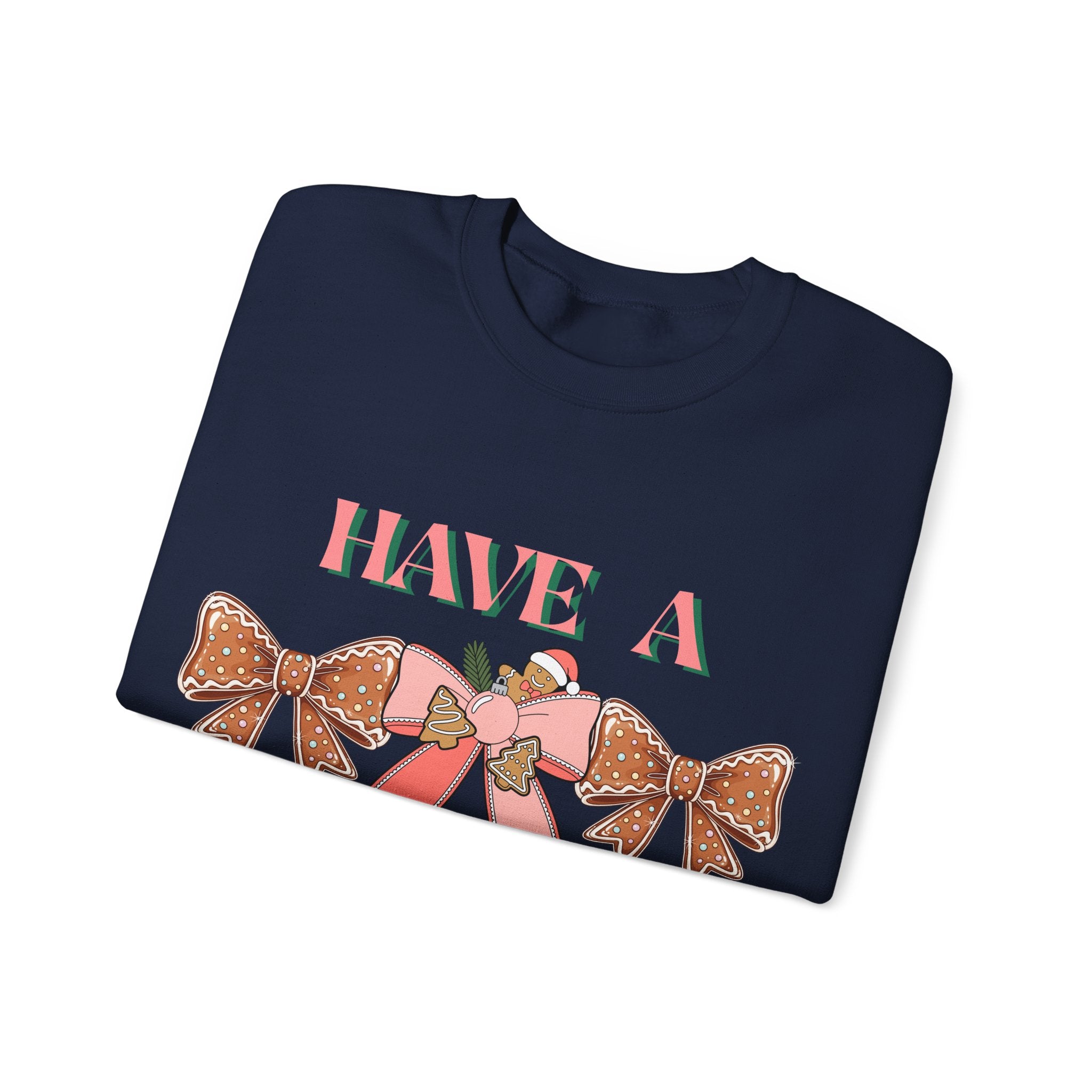 Have a Little Merry Crewneck Sweatshirt — Pink Holiday Bow Christmas Sweater