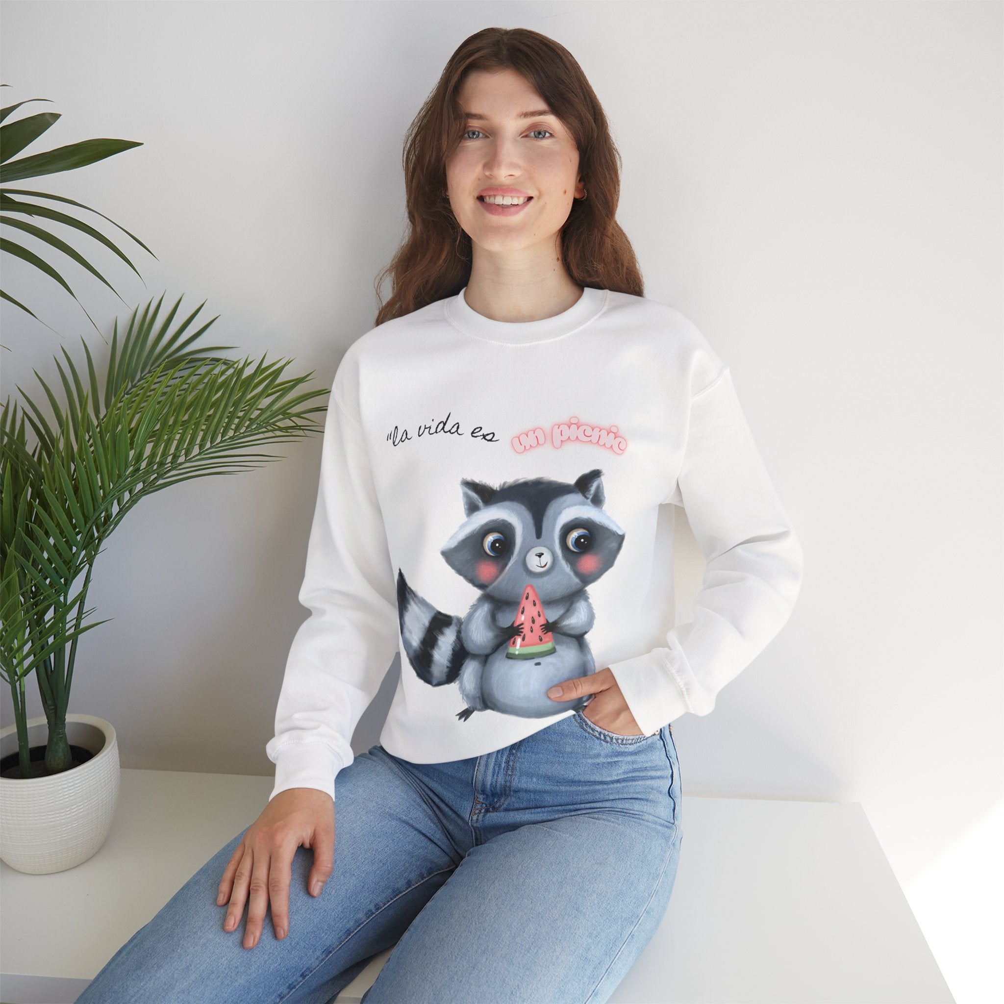 Cute Raccoon Sweatshirt, Cozy Fall Apparel, Gift for Animal Lovers, Cute Crewneck for Kids and Adults, Sweatshirt for Birthdays, Party Wear