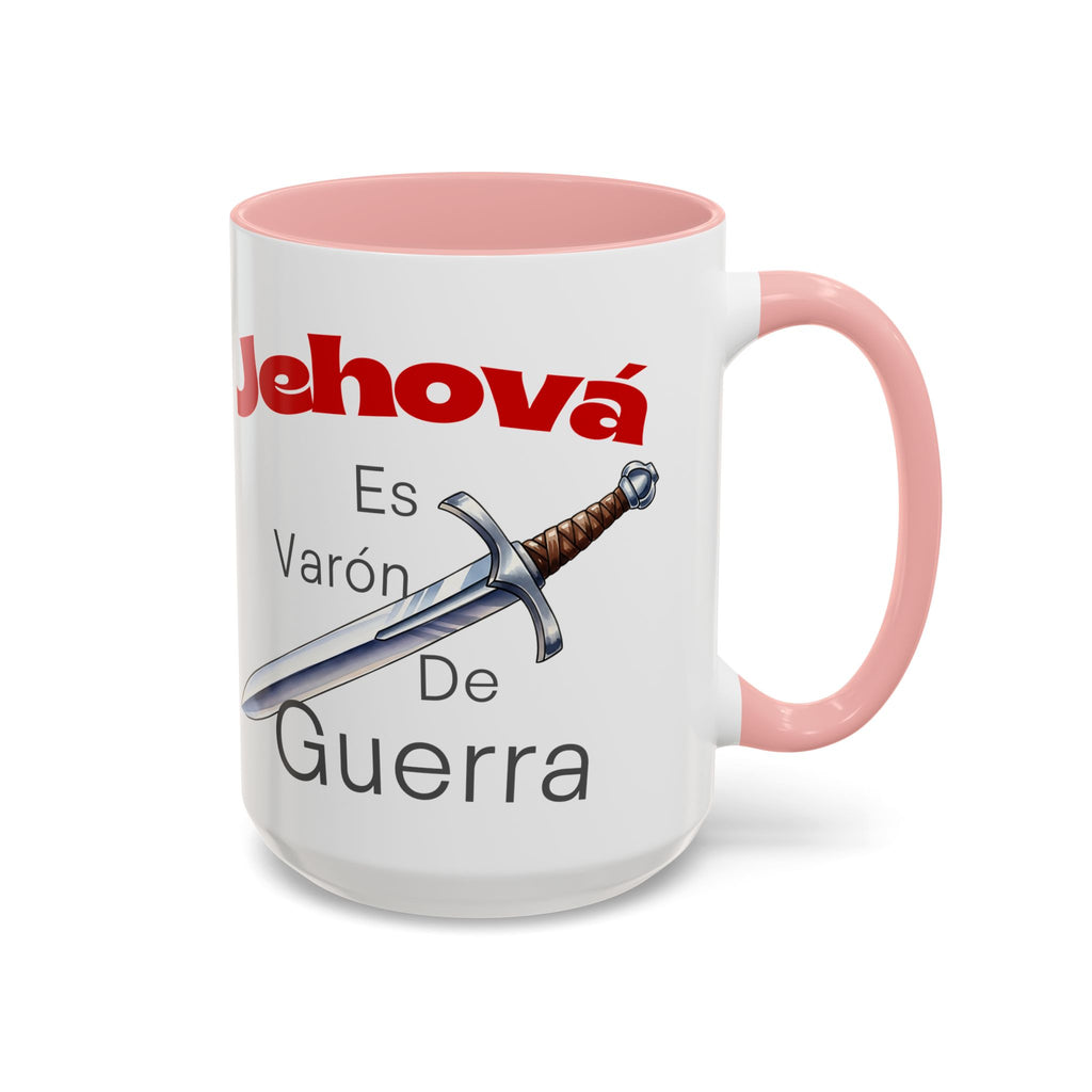 Jehovah Es Varón de Guerra Coffee Mug — Spanish Faith Sword Accent Mug (11/15oz)