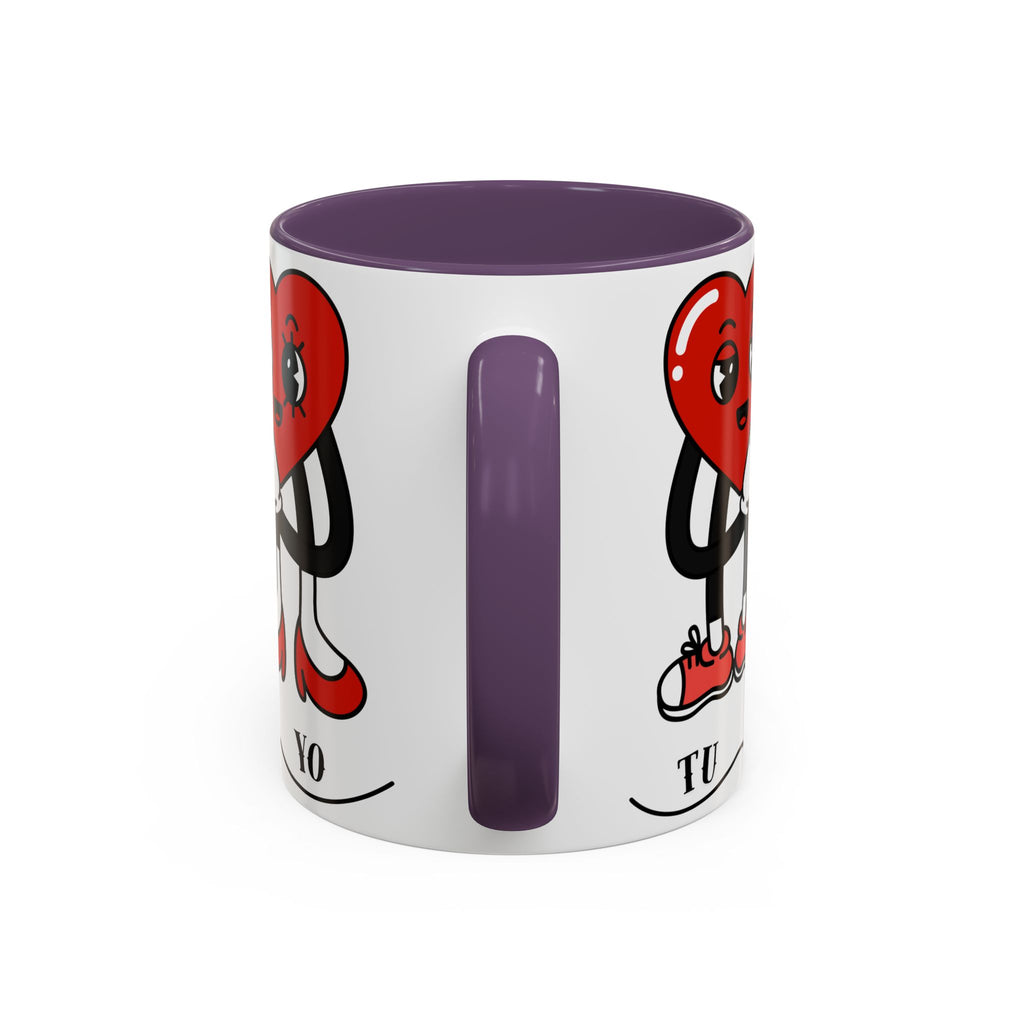 Valentine Heart Couple Coffee Mug – "Tu y Yo" Cute Romantic Accent Mug