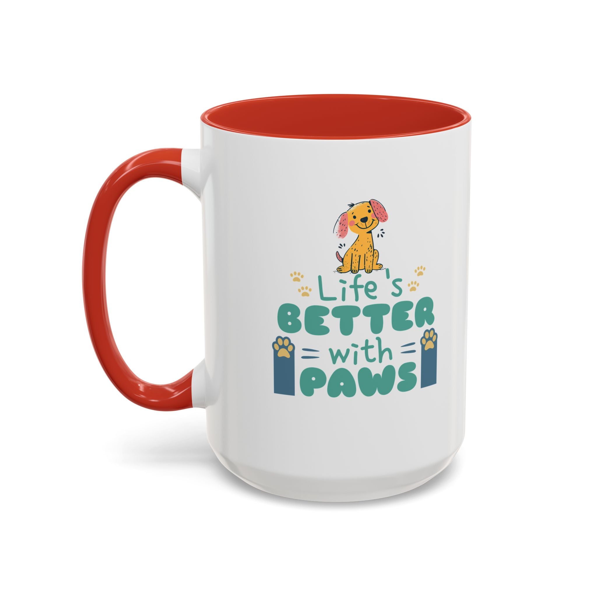 Life's Better with Paws Mug - Pet Lover's Coffee Cup, Dog Themed Gift, Animal Lover Present, Cute Ceramic Mug, Fun Pet Owner Gift