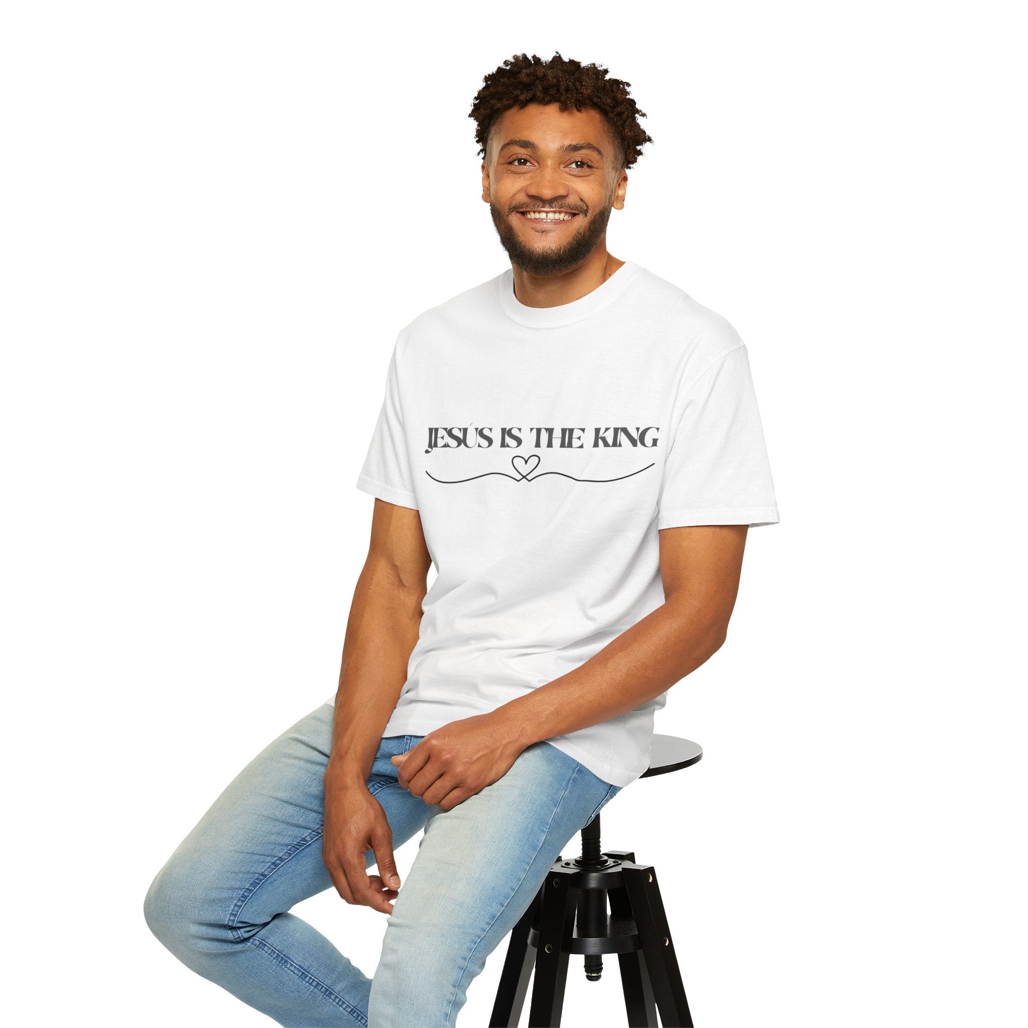 Jesus Is The King T-Shirt — Christian Faith Tee with Heart Accent