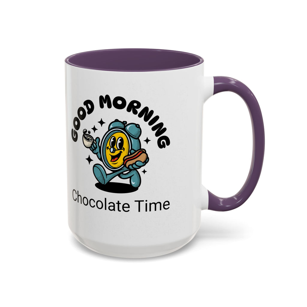 Cheerful Accent Coffee Mug, Good Morning Mug, Hot Beverage Cup, Chocolate Time Gift, Fun Kitchen Decor