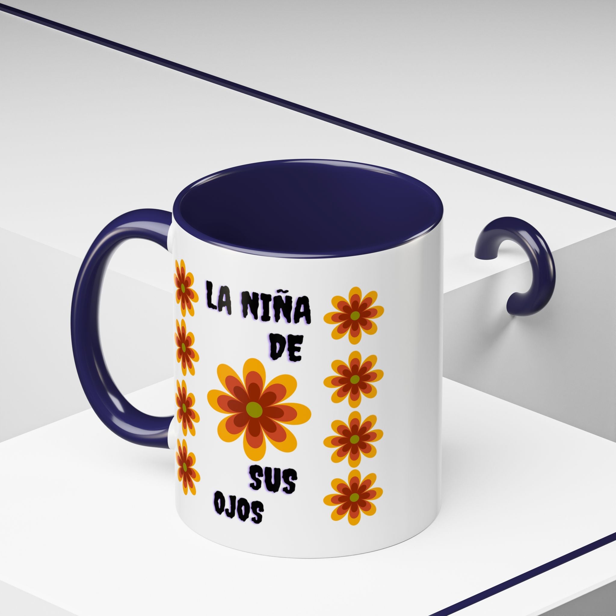 Bright Floral Accent Coffee Mug for Gifts, Home Decor, Coffee Lovers, Spanish Quote, Perfect for Special Occasions
