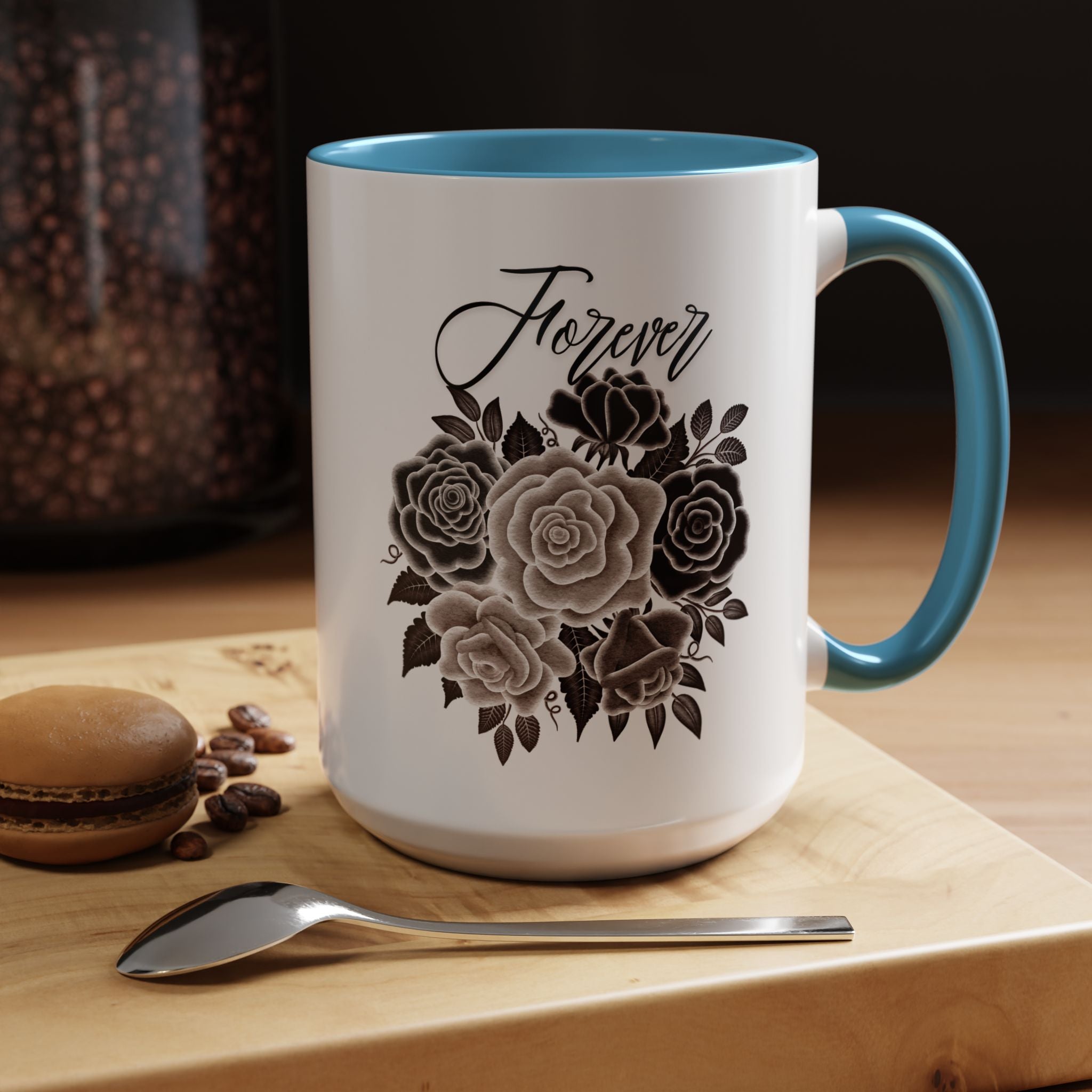 Elegant Floral Accent Coffee Mug for Coffee Lovers, Gift for Her, Home Decor, Valentine's Day, Birthday
