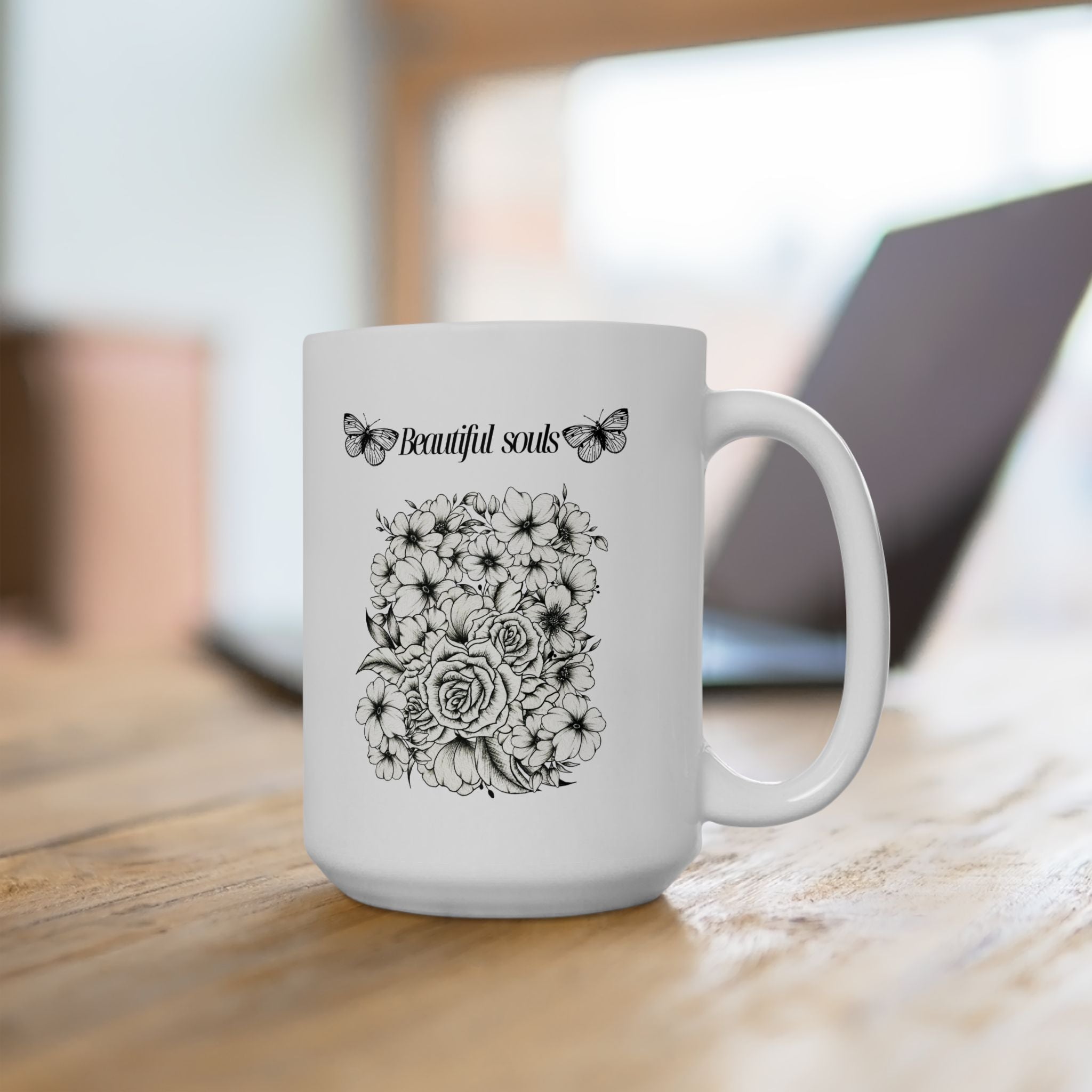 Elegant Butterfly Floral Ceramic Mug - Perfect Gift for Tea Lovers, Home Decor, Coffee Enthusiasts, Mother's Day, Birthday