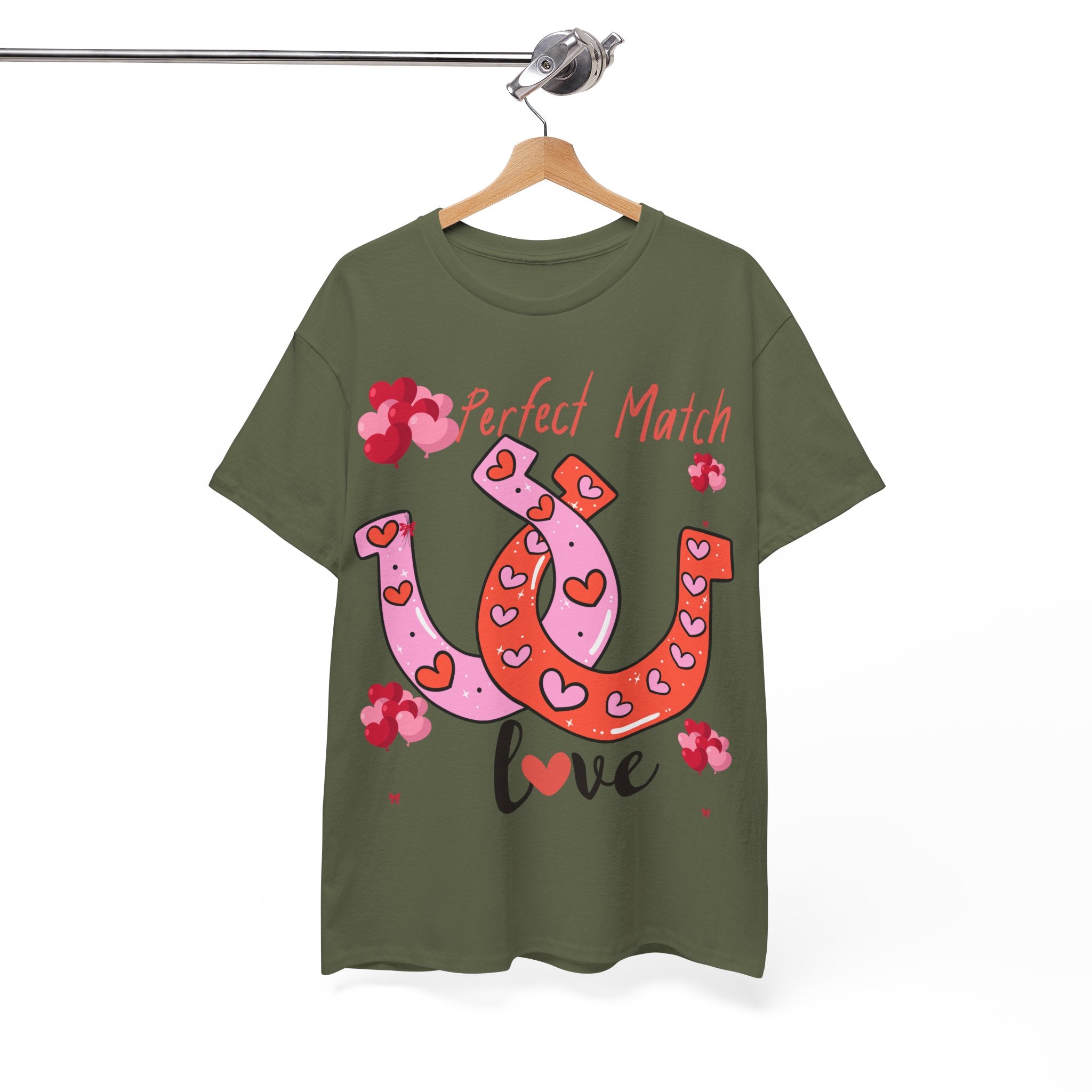 Perfect Match Love T-Shirt — Cute Horseshoe Valentine Tee