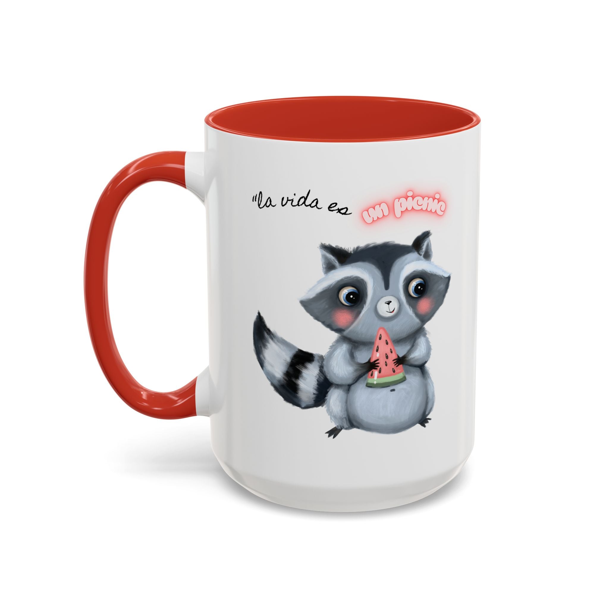 Raccoon-Themed Accent Coffee Mug | Cute Animal Mug for Home, Gift for Coffee Lovers, Nature Lovers, Birthday, Celebrate Life