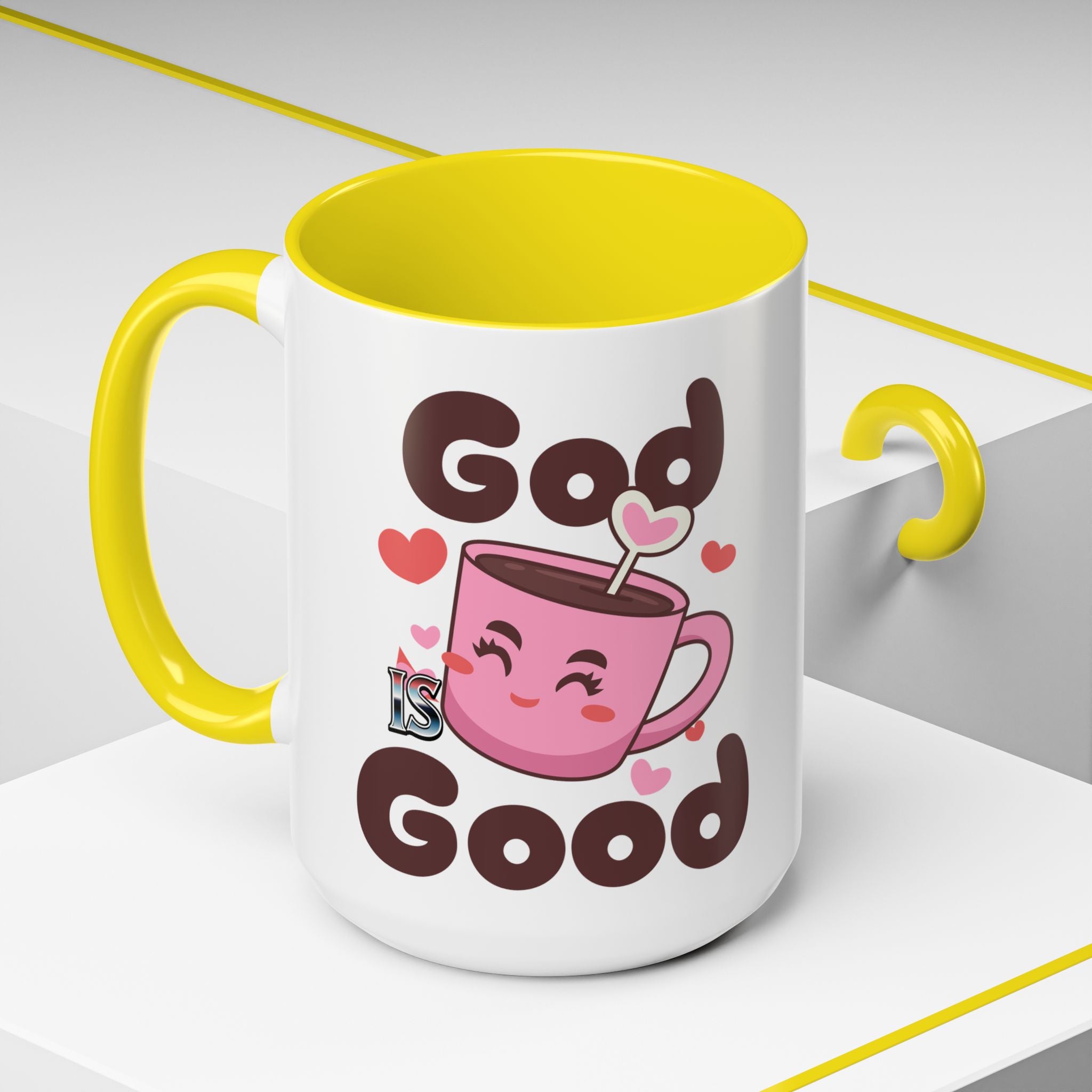 Cute God is Good Coffee Mug | Love Inspired Drinkware for Coffee Lovers, Gift for Friends, Anniversaries, Home Decor, Faith-Based Gifts
