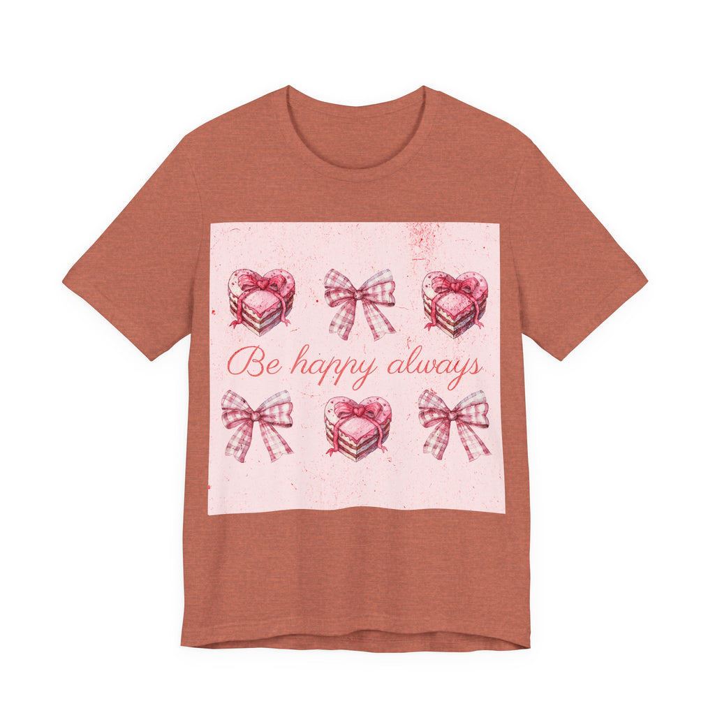 Happy Hearts Tee, Casual Gift T-Shirt, Positive Vibes Shirt, Birthday Outfit, Everyday Wear, Cheerful Top