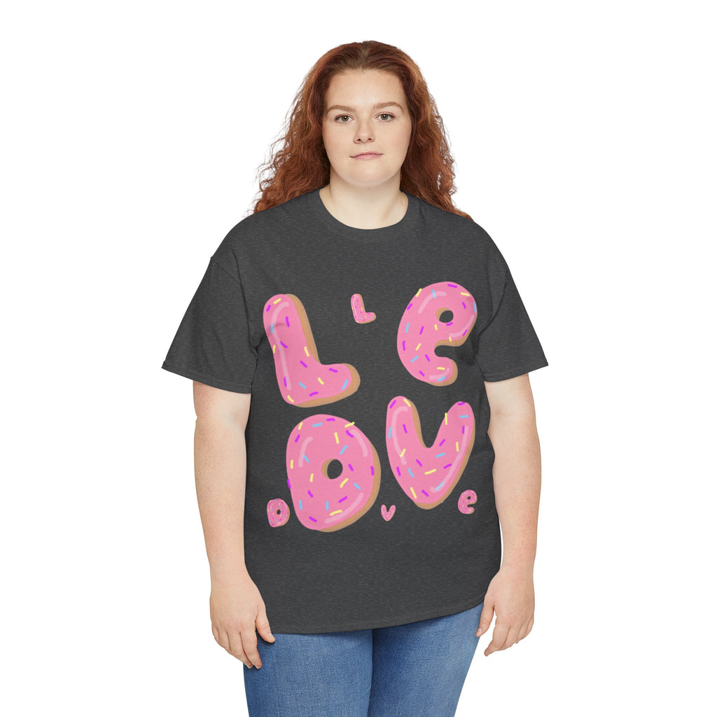 Sweet Love Donut Tee - Unisex Heavy Cotton T-Shirt for Foodies and Fun-Lovers