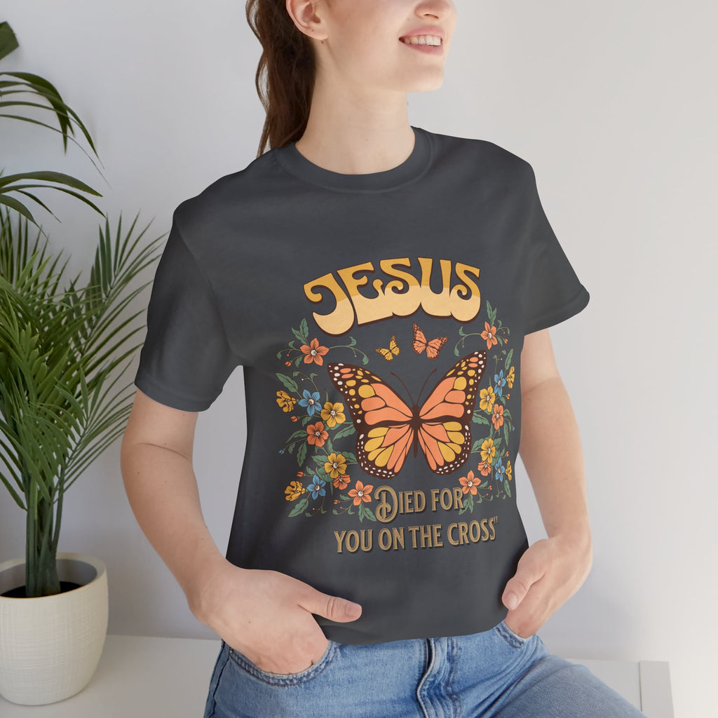 Jesus Butterfly Tee, Vintage Inspired Christian Unisex T-Shirt, Faith Apparel, Religious Gift, Casual Wear