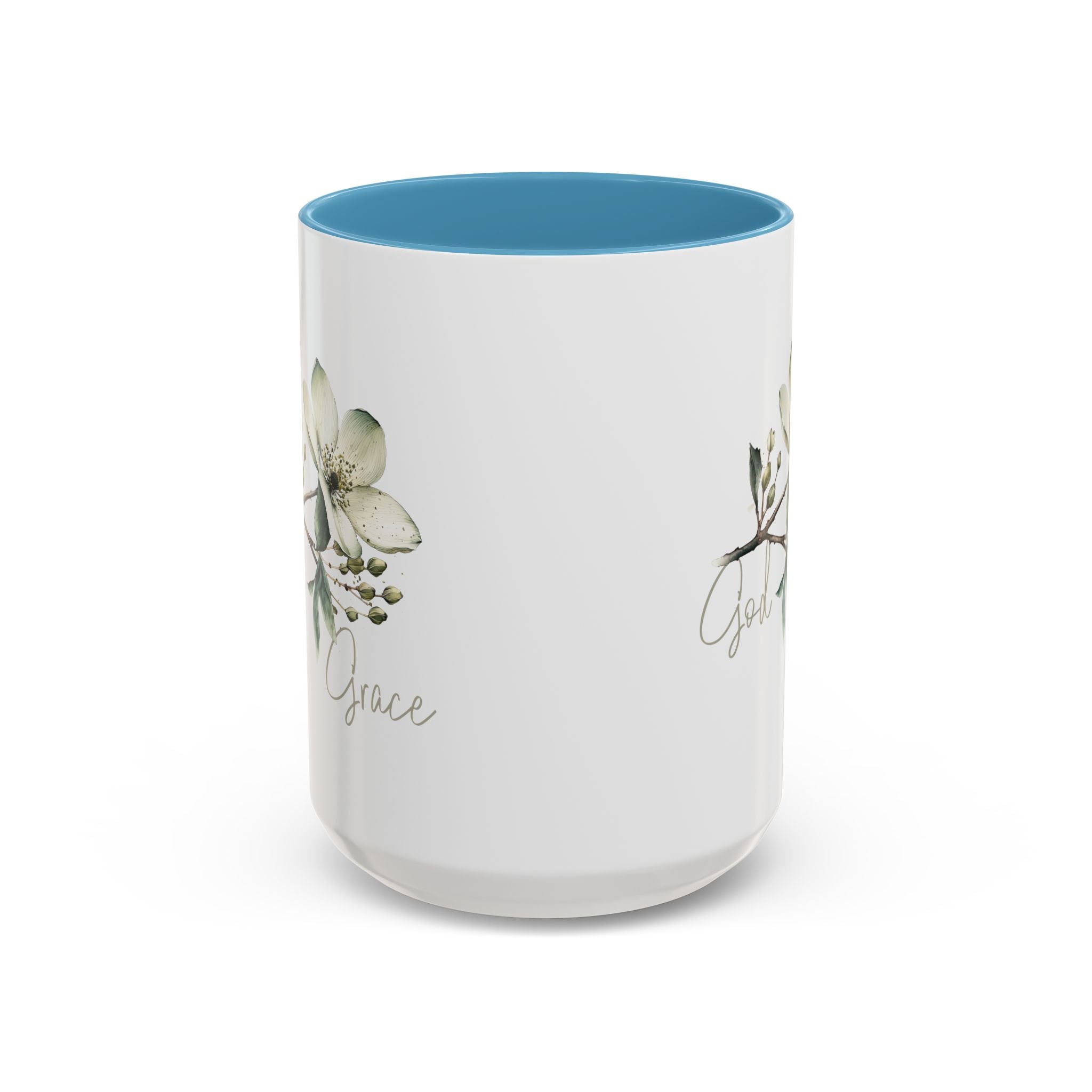 Floral Accent Coffee Mug | God Grace Gift, Nature-Inspired Tea Cup, Inspirational Drinkware for Home, Office, Mother's Day
