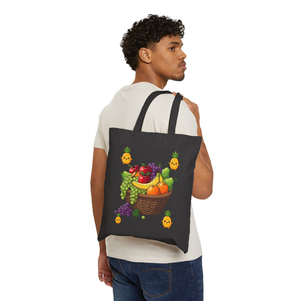 Fruit Basket Canvas Tote — Cute Pineapple Charm Grocery Bag