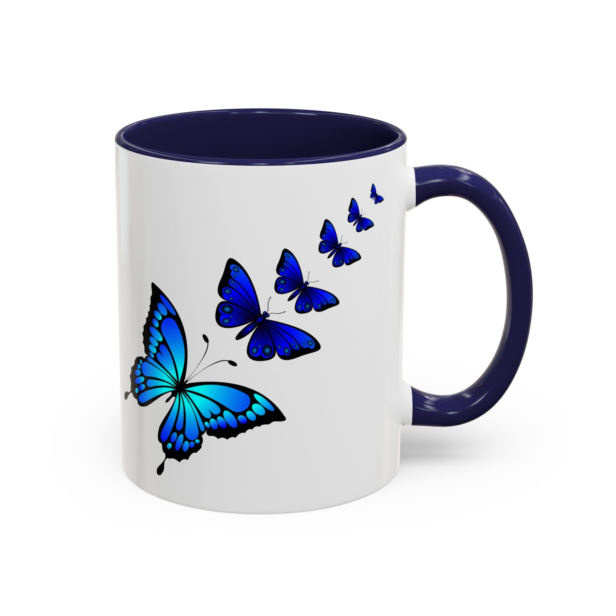 Butterfly Accent Coffee Mug | Colorful Butterfly Design | Perfect Gift for Nature Lovers | Home & Office Decor | 11oz & 15oz