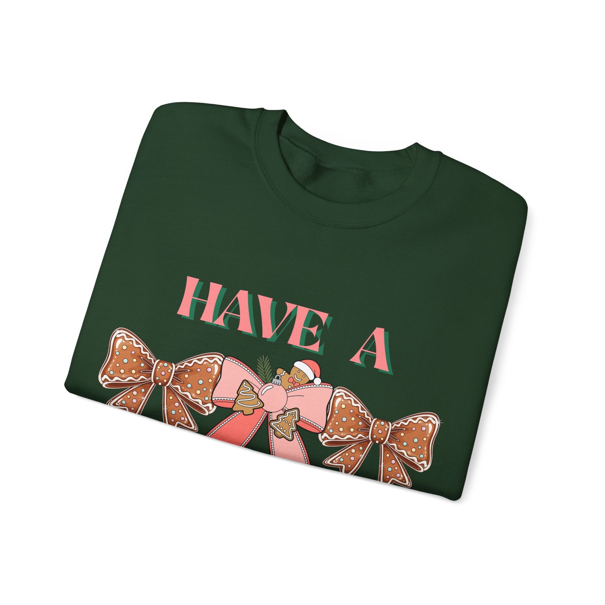 Have a Little Merry Crewneck Sweatshirt — Pink Holiday Bow Christmas Sweater