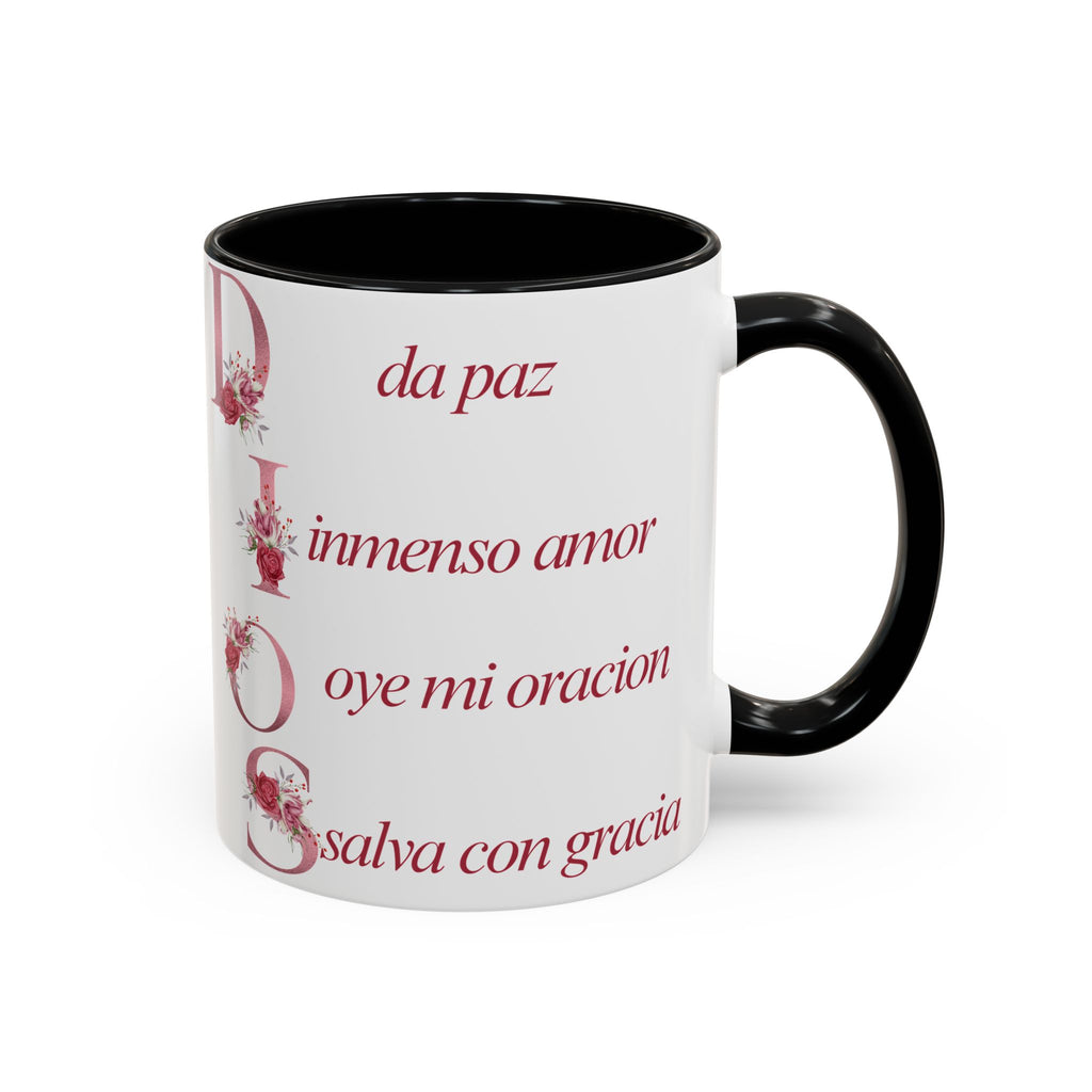 Inspirational Accent Coffee Mug with Floral Design - 11/15oz