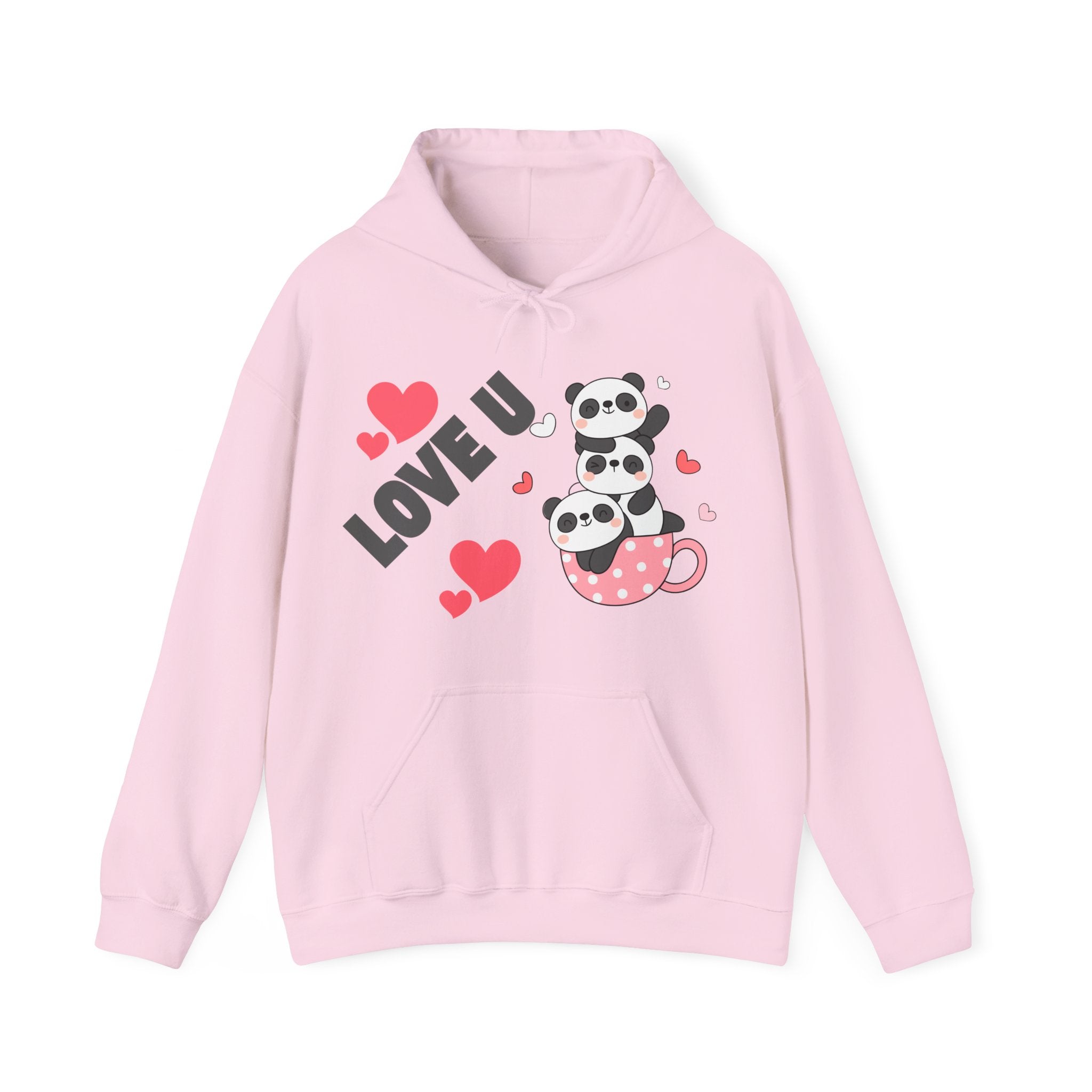 Cute Panda Love Hoodie for Couples, Valentine's Day Gift, Cozy Sweatshirt, Unisex Love Hoodie, Animal Lover Apparel, Cute Sweatshirt