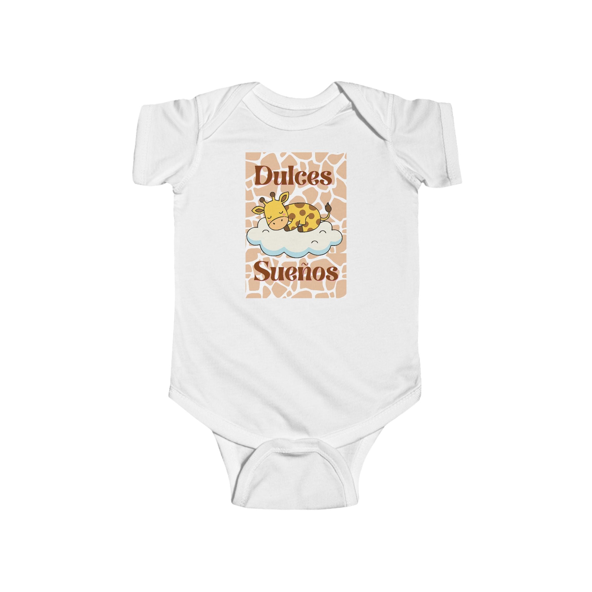 Infant Bodysuit - "Dulces Sueños" Giraffe Sleeping Baby Onesie